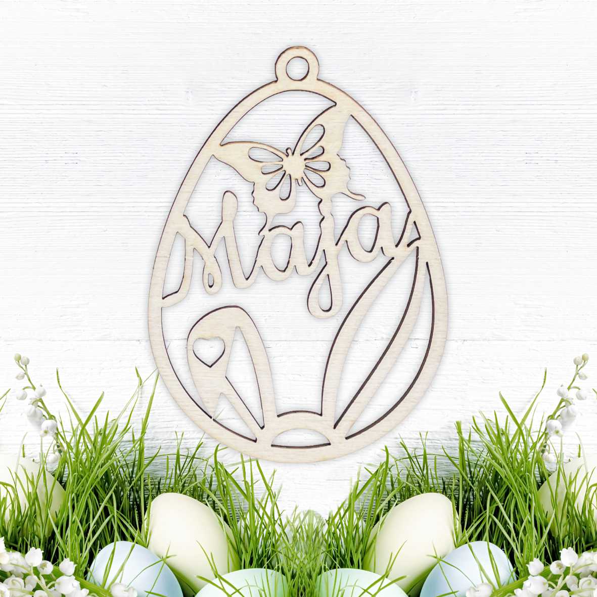 Osterschmuck - Anhänger Ostereier mit Wunschnamen - Ostern Ei personalisiert - FOTOFOL