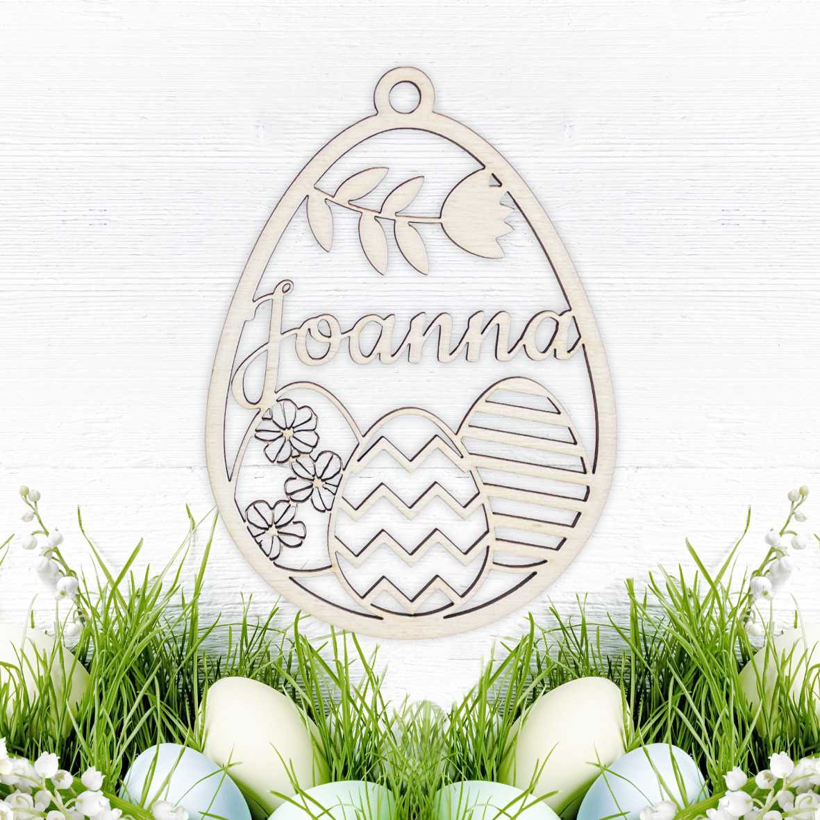 Osterschmuck - Anhänger Ostereier mit Wunschnamen - Ostern Ei personalisiert - FOTOFOL