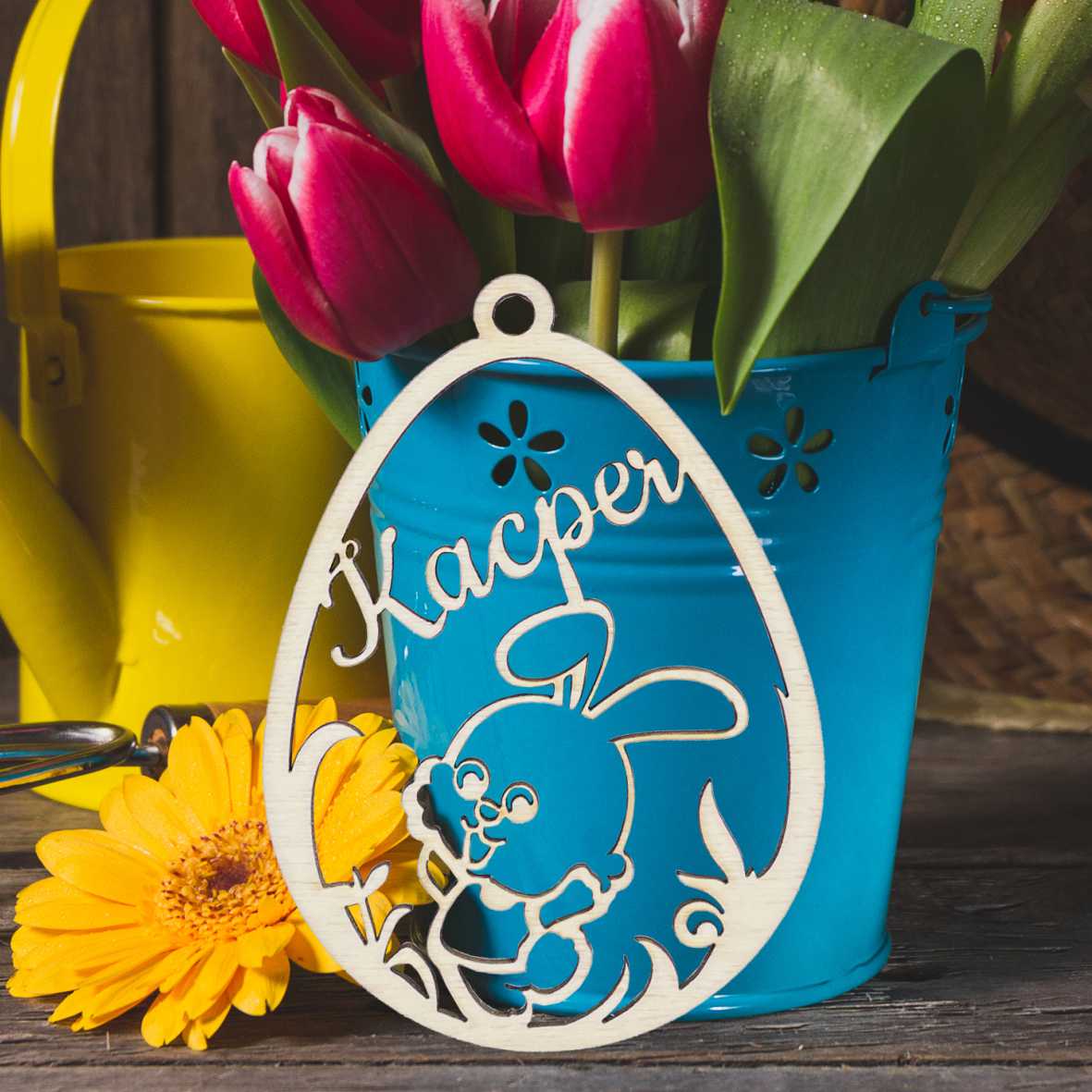 Osterschmuck - Anhänger Ostereier mit Wunschnamen - Ostern Ei personalisiert - FOTOFOL