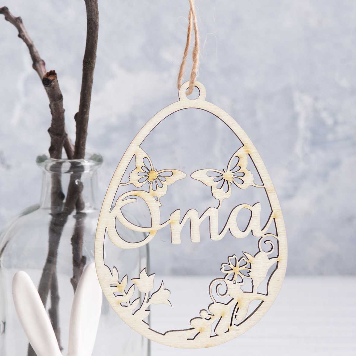 Osterschmuck - Anhänger Ostereier mit Wunschnamen - Ostern Ei personalisiert - FOTOFOL