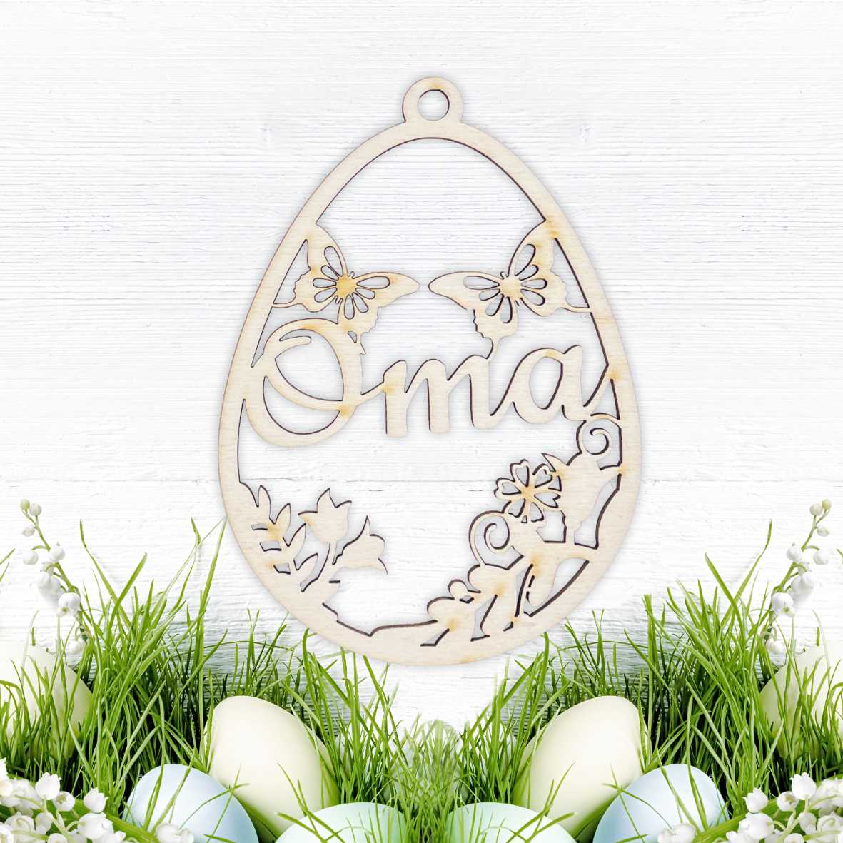 Osterschmuck - Anhänger Ostereier mit Wunschnamen - Ostern Ei personalisiert - FOTOFOL