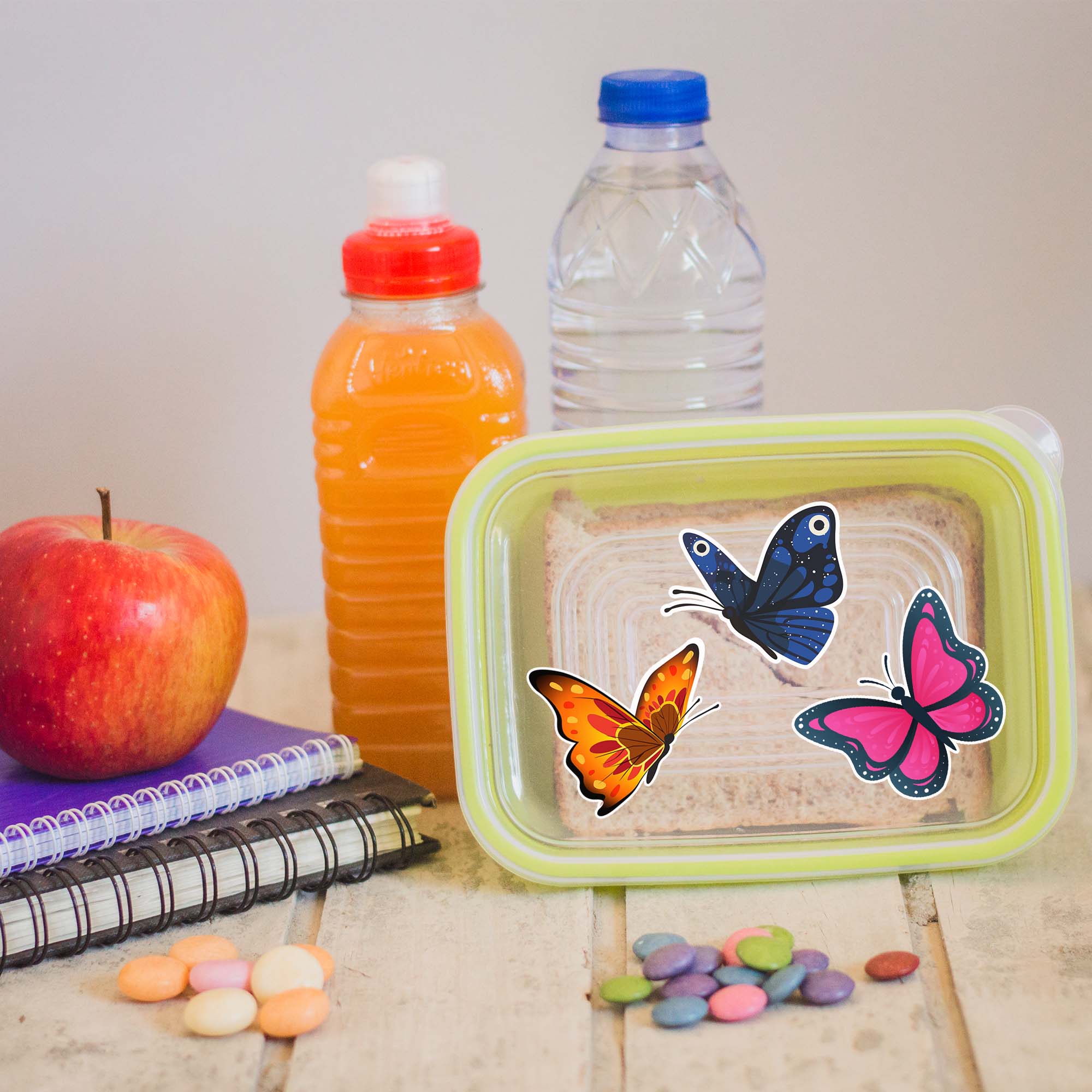 Schmetterlinge Aufkleber Set - Aufkleber selbstklebend zum Basteln - FOTOFOL