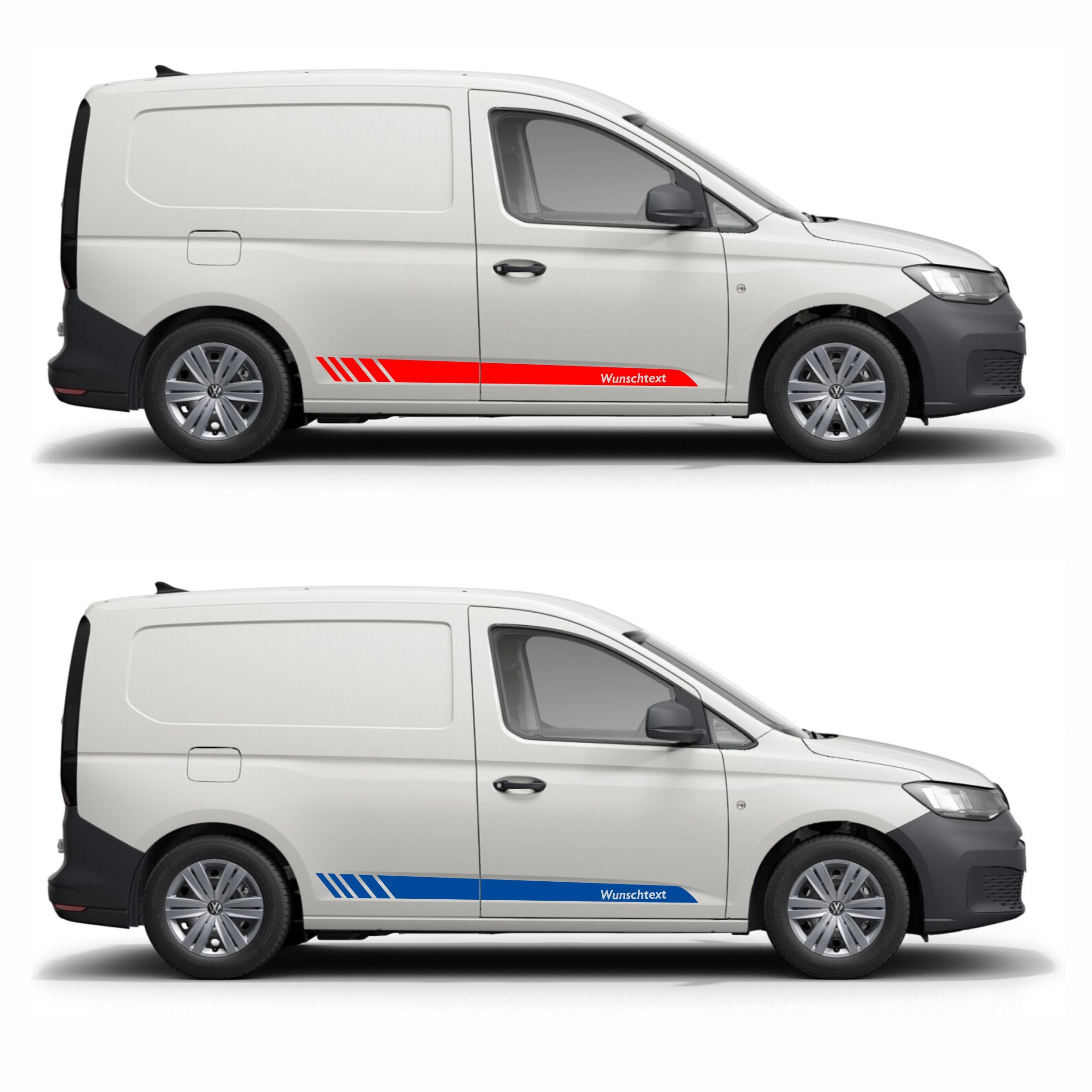 Seitenstreifen Aufkleber Wunschtext passt für VW Caddy - FOTOFOL