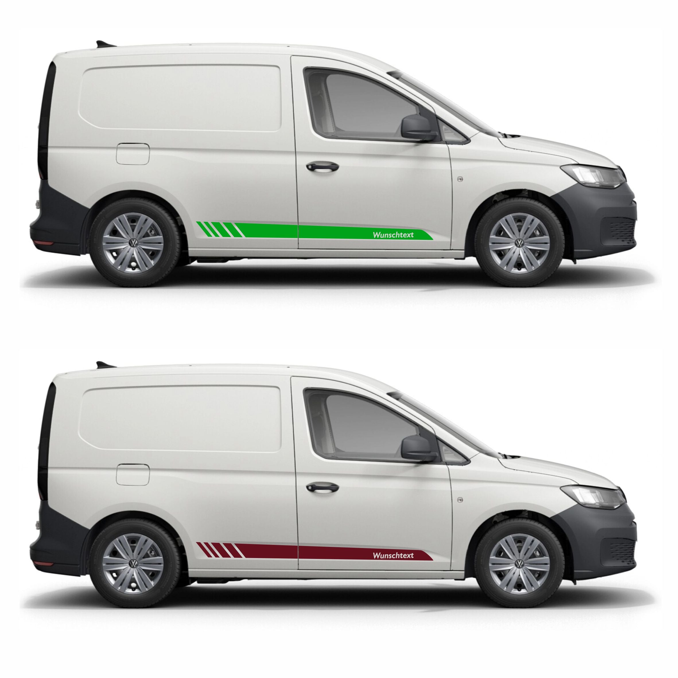 Seitenstreifen Aufkleber Wunschtext passt für VW Caddy - FOTOFOL