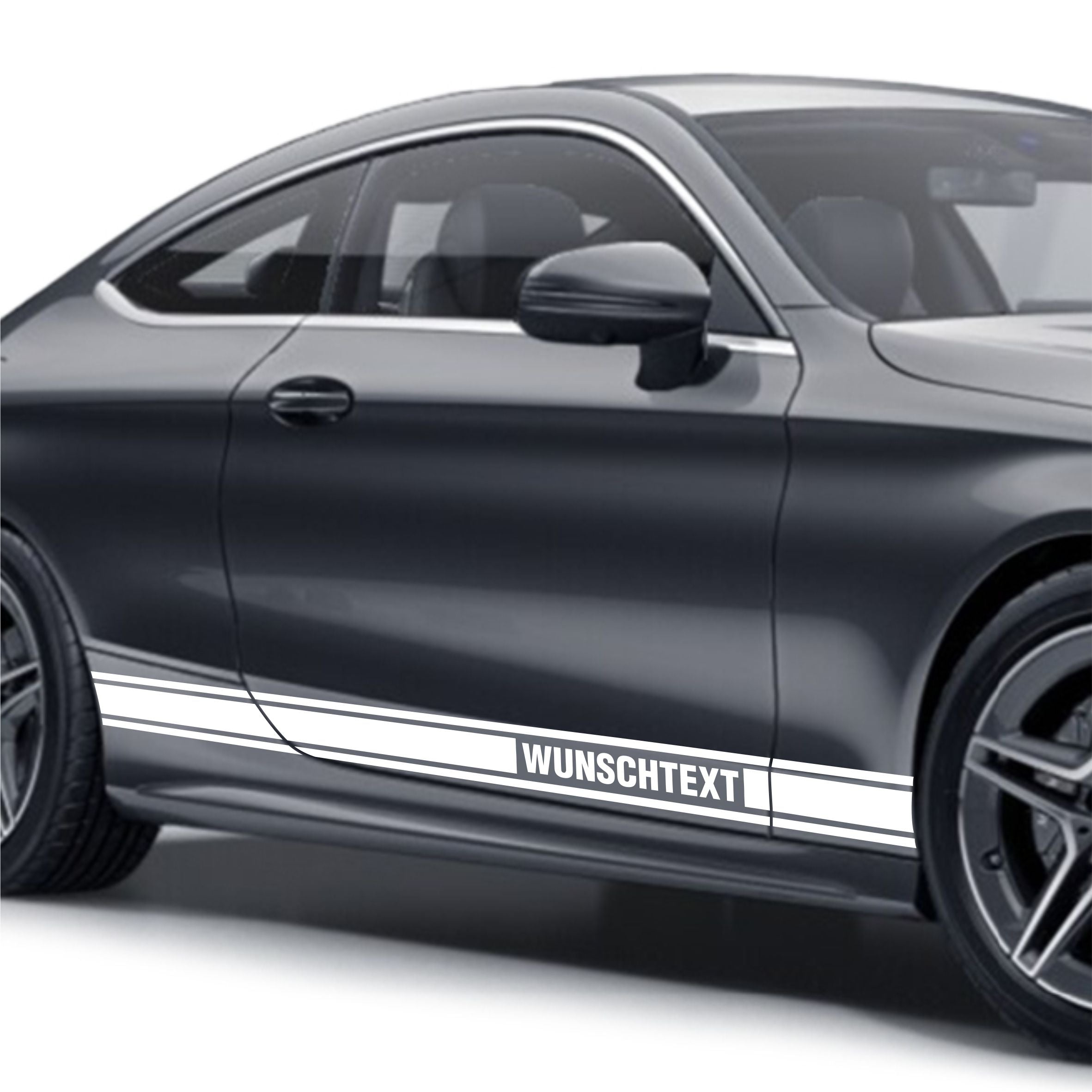 Seitenstreifen Dekorstreifen GT Style Mustang Shelby Autoaufkleber mit Wunschtext - FOTOFOL