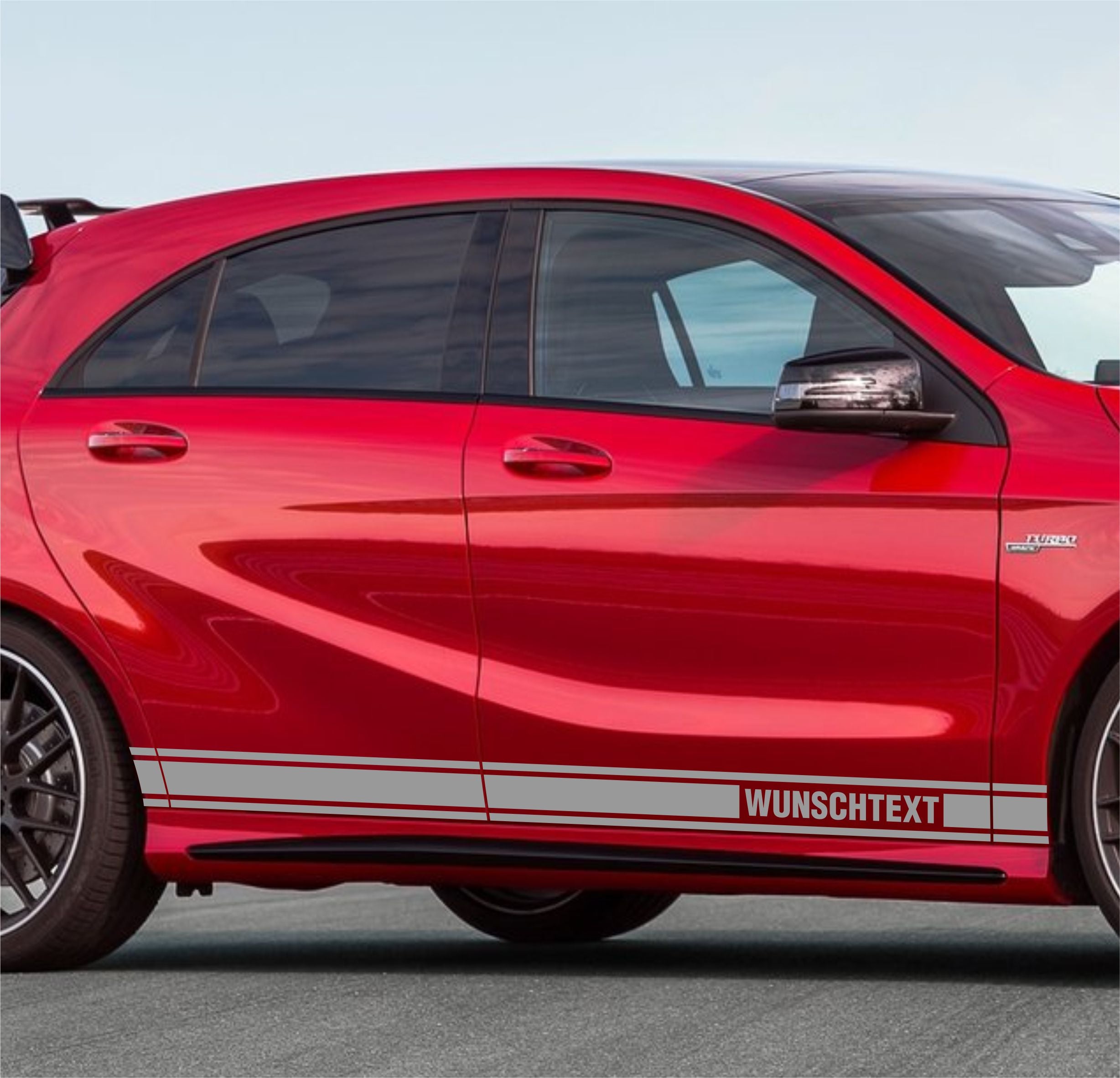 Seitenstreifen Dekorstreifen GT Style Mustang Shelby Autoaufkleber mit Wunschtext - FOTOFOL