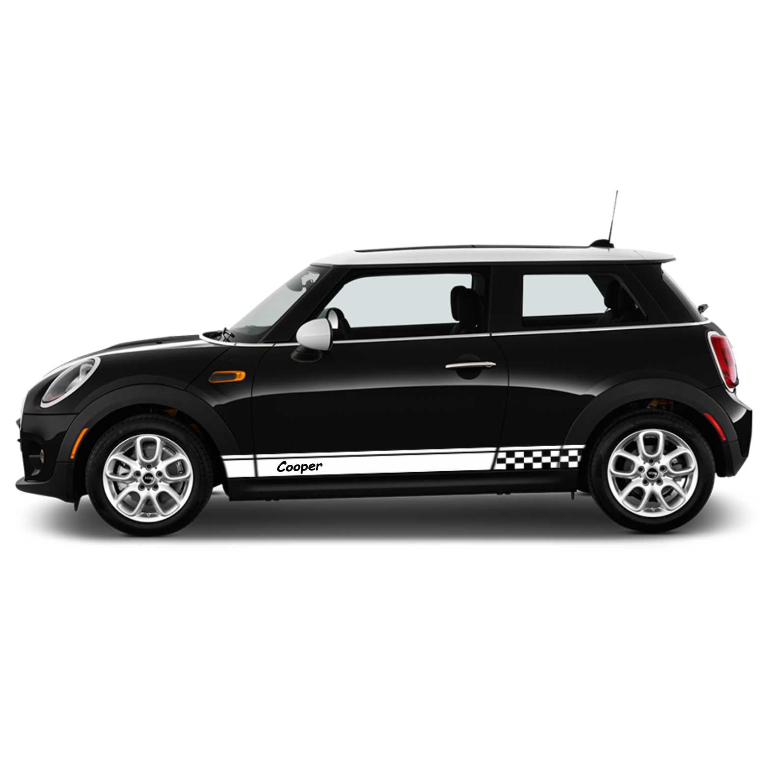 Seitenstreifen passt für Mini Cooper Wunschtext Aufkleber 185 x 11 cm - FOTOFOL