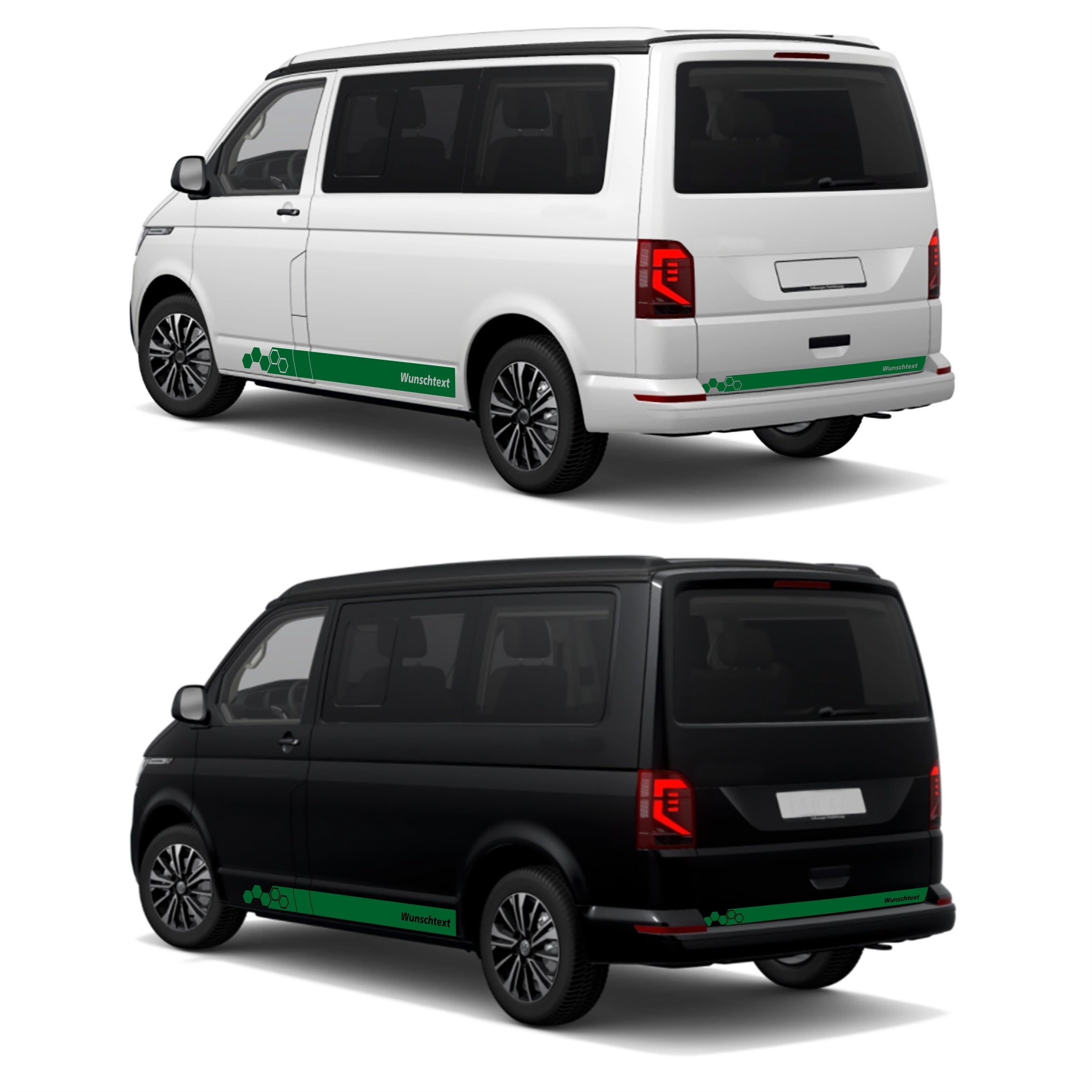 Seitenstreifen WABEN Aufkleber passend für VW T6.1, T6, T5, Multivan, Bulli, Transporter - WUNSCHTEXT - FOTOFOL