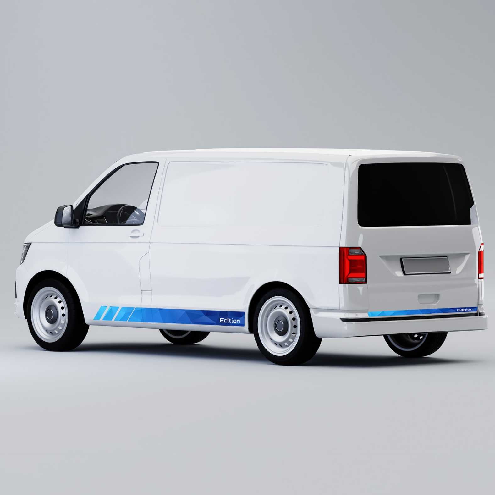 Seitenstreifen Digitaldruck mit Wunschtext, Logo passend für VW T6.1, T6, T5 Multivan, Bulli, Transporter (kurzer Radstand) - FOTOFOL