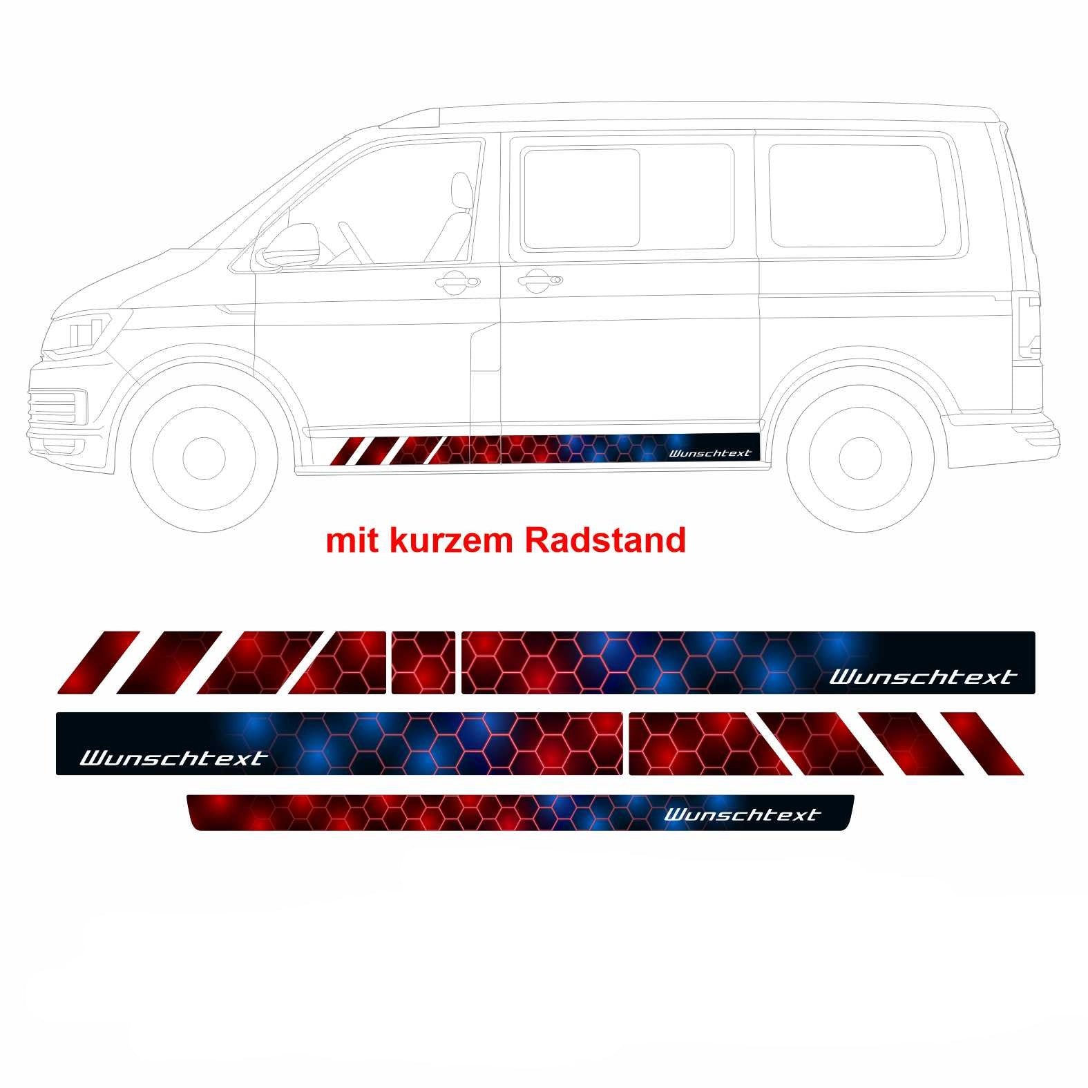 Seitenstreifen für VW T6.1 oder T6 mit individuellem Wunschtext und Logo