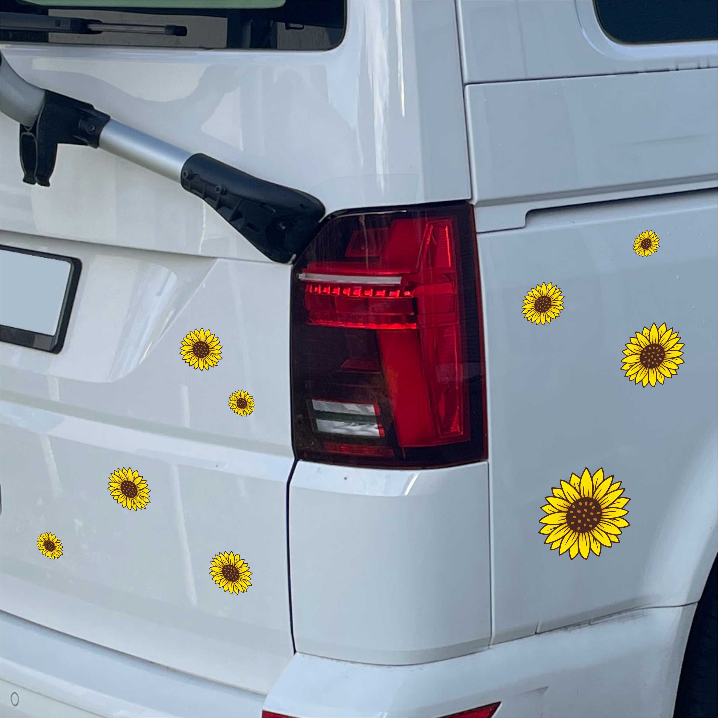 Sonnenblumen Aufkleber Set - für Auto, Fahrzeuge, Roller, Moped, Motorrad-Helm, Fahrrad, Laptop, Smartphone - FOTOFOL