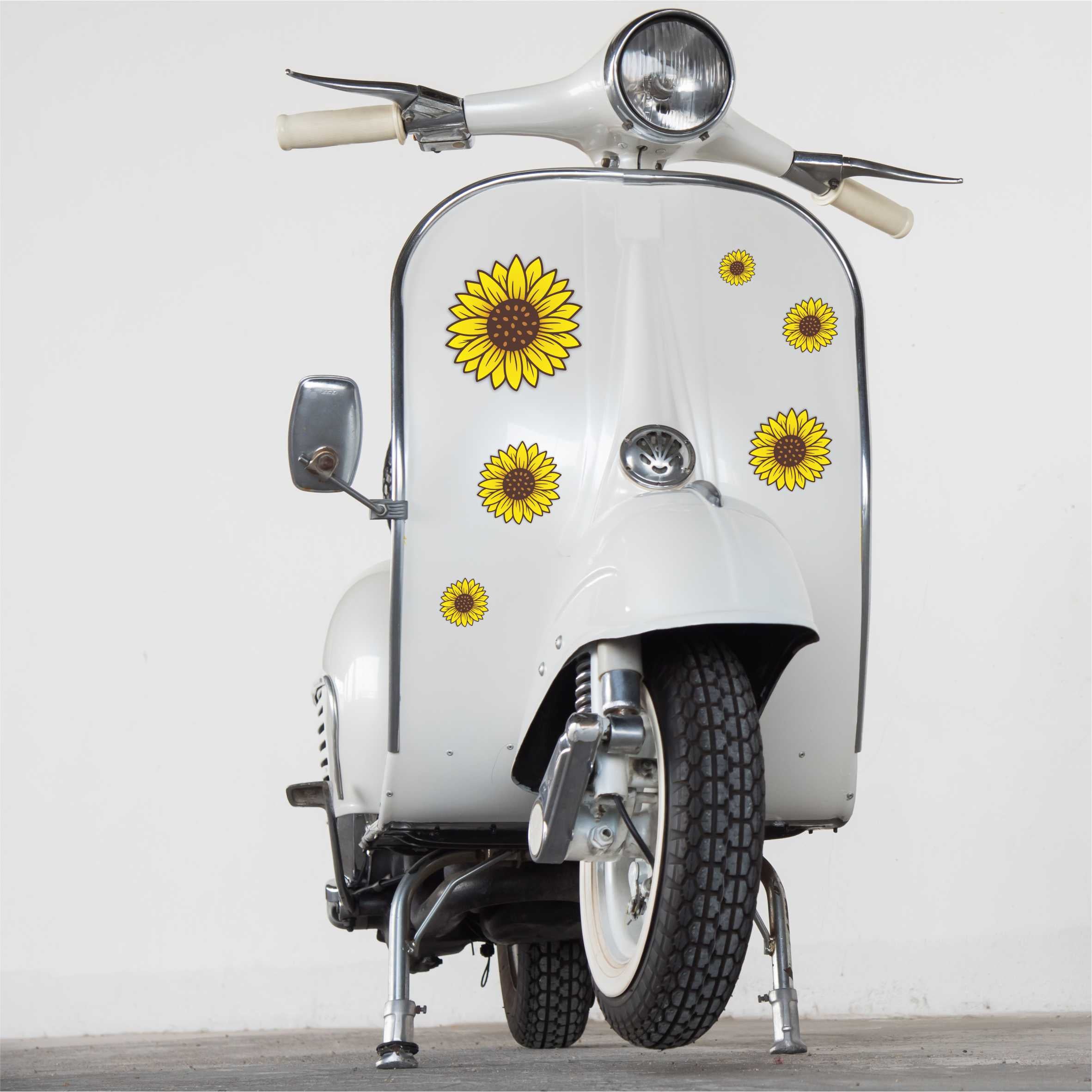 Sonnenblumen Aufkleber Set - für Auto, Fahrzeuge, Roller, Moped, Motorrad-Helm, Fahrrad, Laptop, Smartphone - FOTOFOL