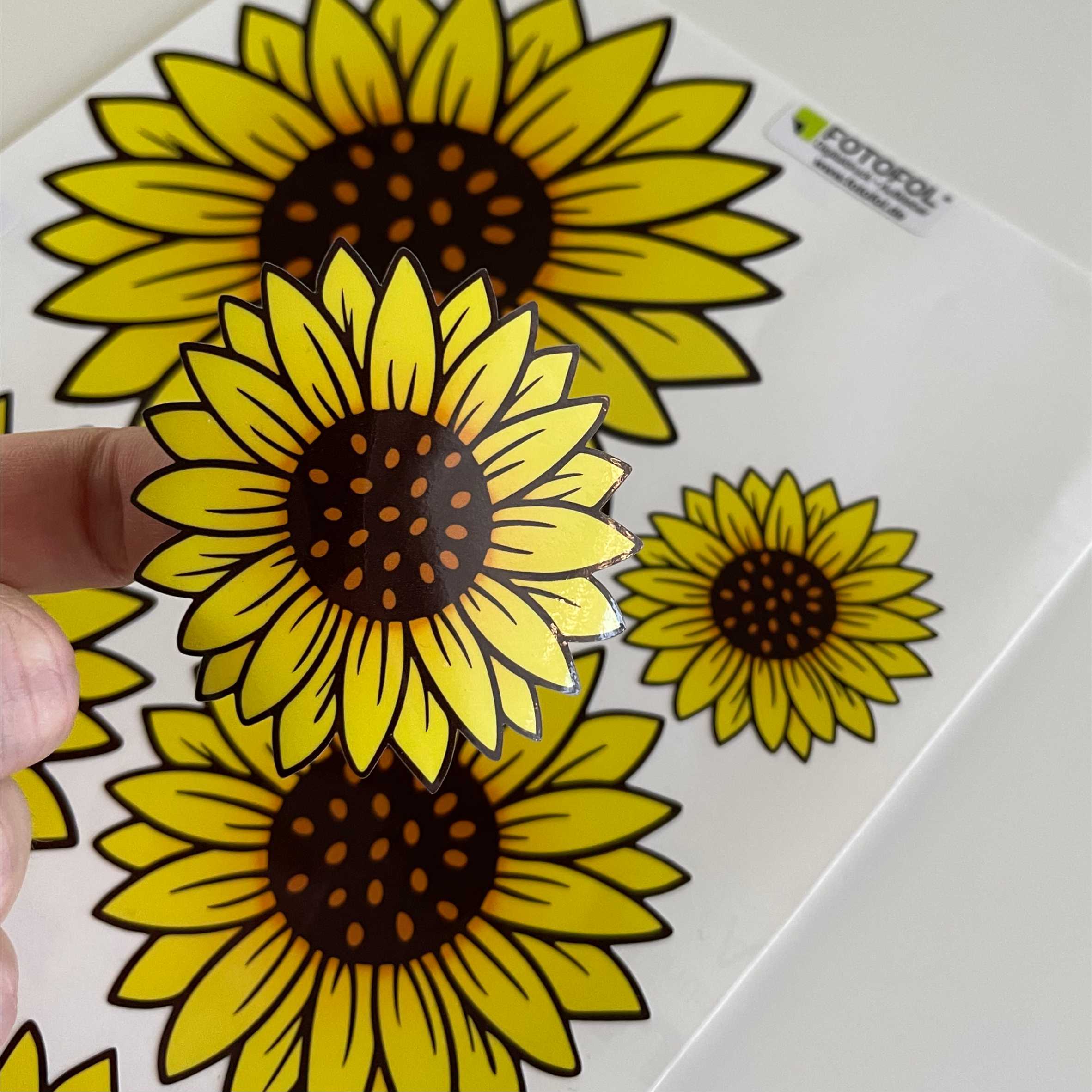Sonnenblumen Aufkleber Set - für Auto, Fahrzeuge, Roller, Moped, Motorrad-Helm, Fahrrad, Laptop, Smartphone - FOTOFOL