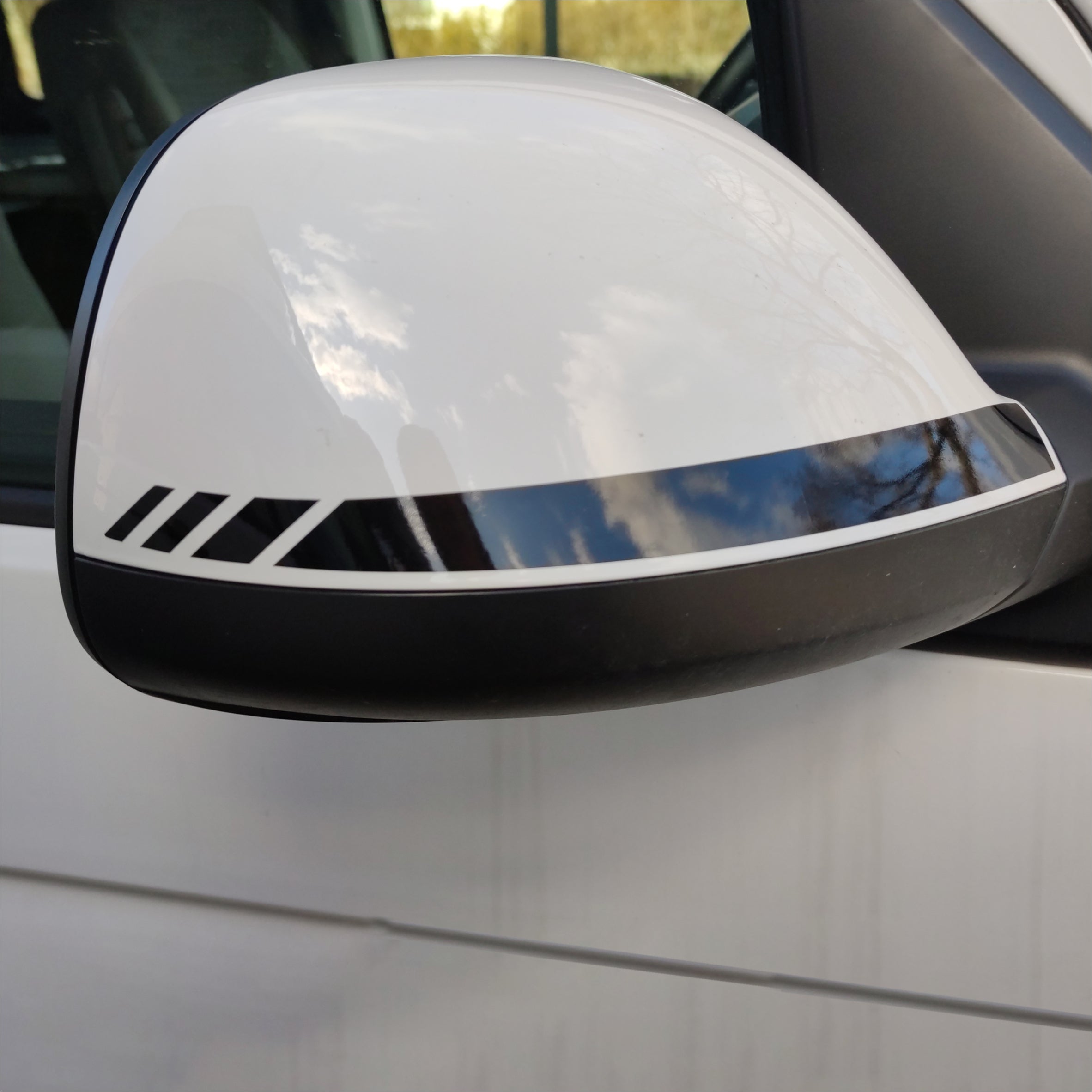 Spiegelstreifen Aufkleber Set passend für VW T6.1 - Spiegelgehäuse Tuning Sticker - FOTOFOL