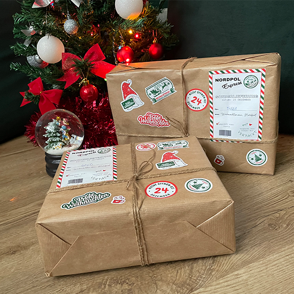 Set Aufkleber Weihnachten Geschenkaufkleber selbstklebend - Etiketten für Geschenke - Sticker Aufkleber Etiketten Geschenkaufkleber Verpacken - FOTOFOL