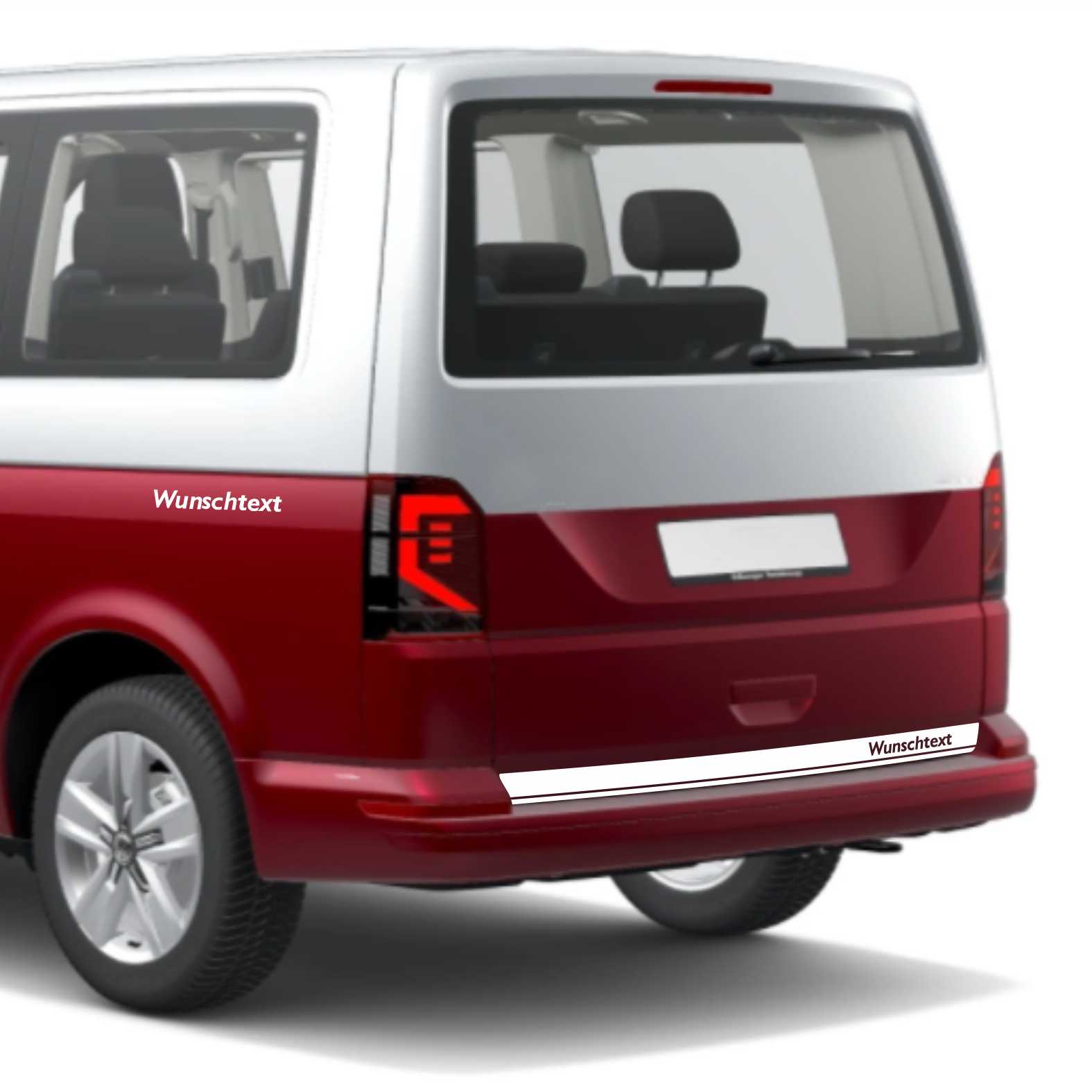 Heckstreifen Heckklappen Aufkleber Wunschtext passend für VW T6.1 T6 T5 Multivan Bulli Transporter - Streifen 2 - FOTOFOL