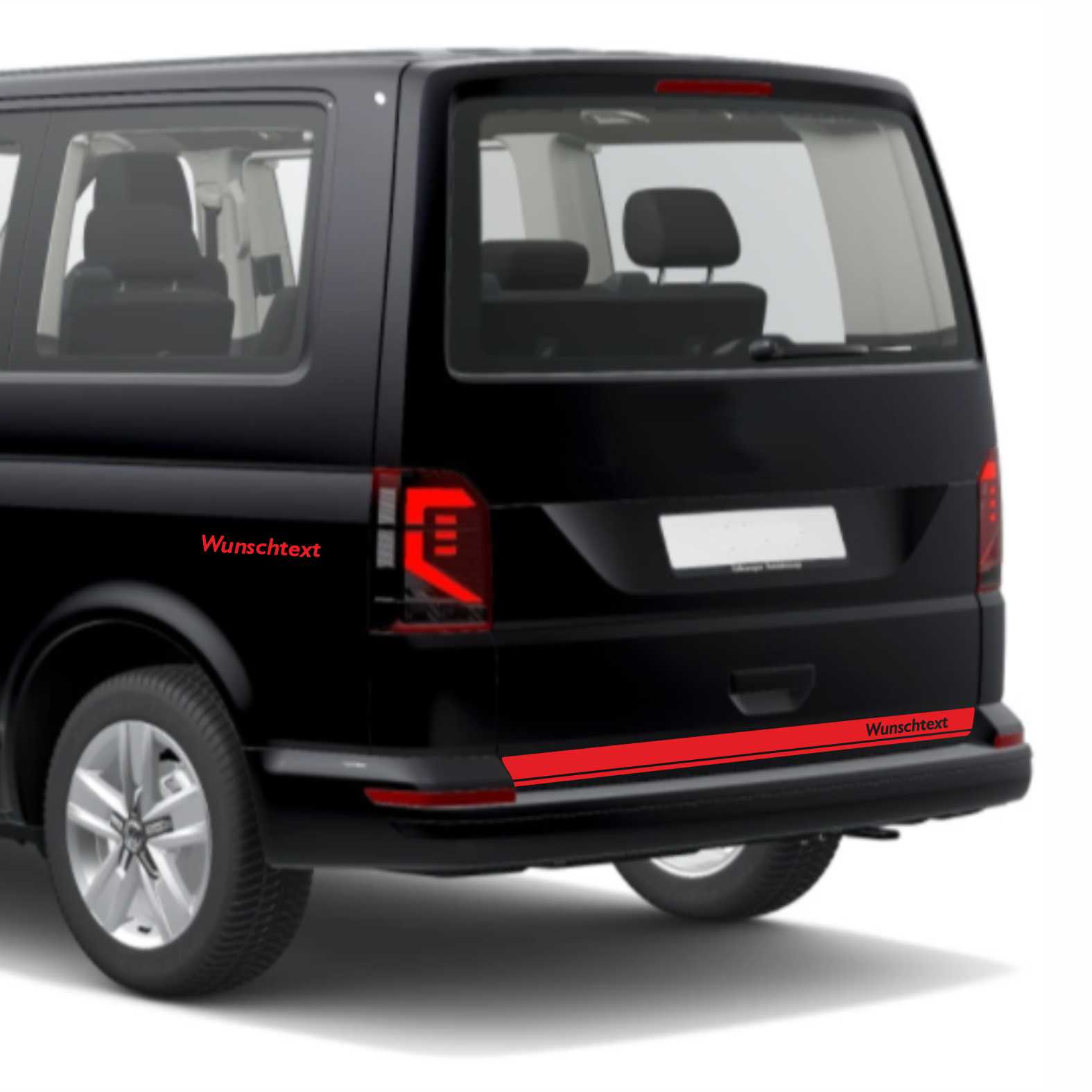 Heckstreifen Heckklappen Aufkleber Wunschtext passend für VW T6.1 T6 T5 Multivan Bulli Transporter - Streifen 2 - FOTOFOL