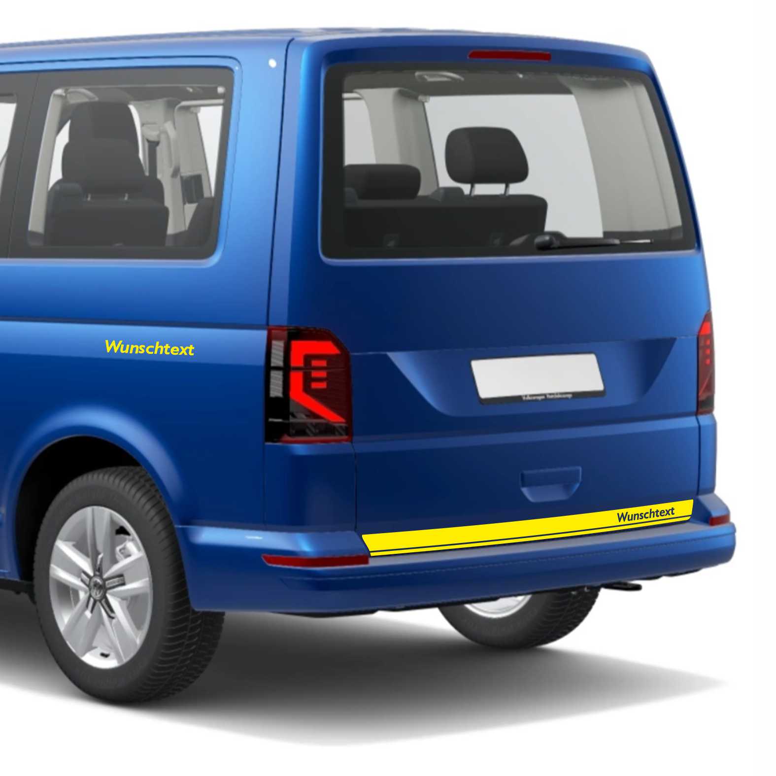 Heckstreifen Heckklappen Aufkleber Wunschtext passend für VW T6.1 T6 T5 Multivan Bulli Transporter - Streifen 2 - FOTOFOL