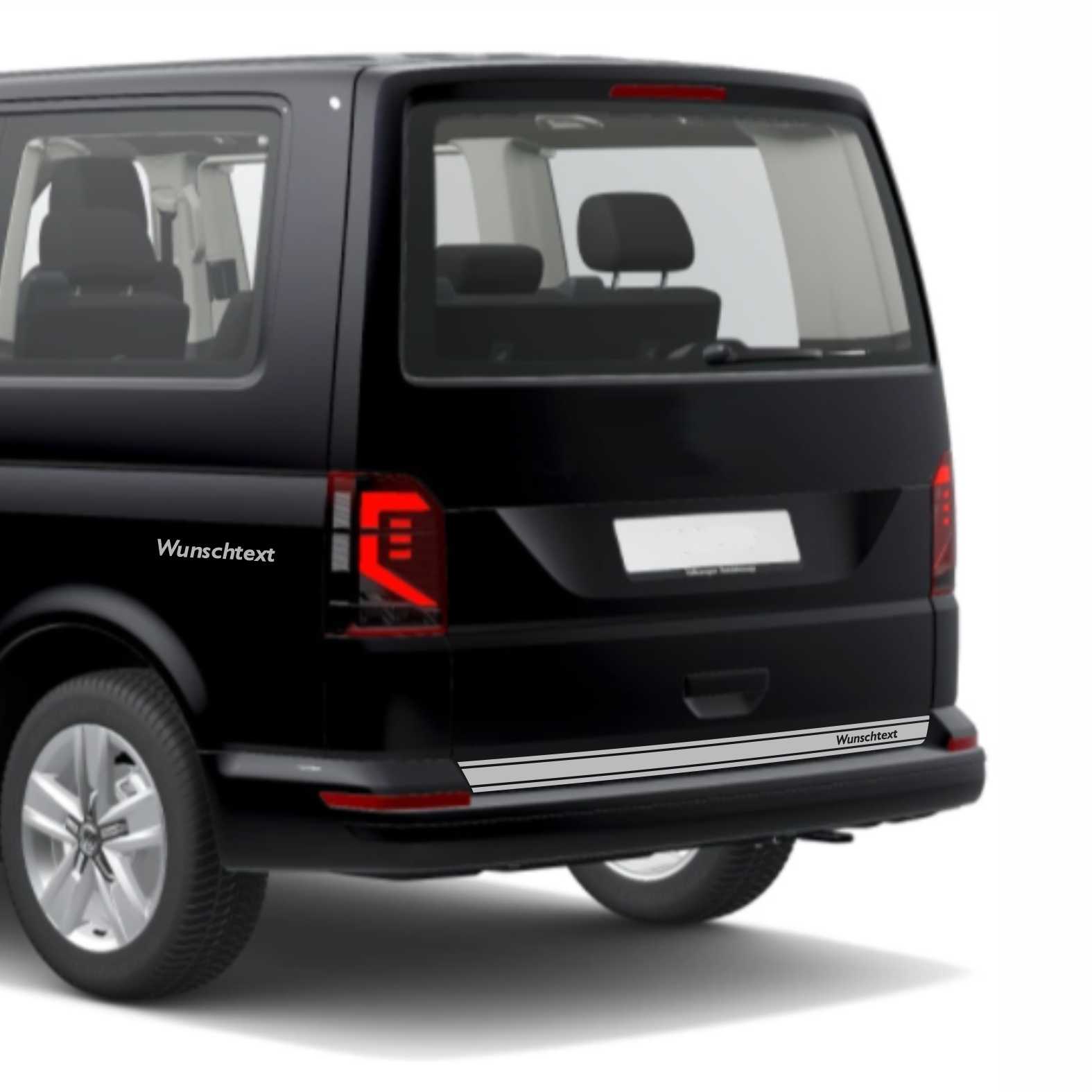 Heckklappen Heckstreifen Aufkleber Wunschtext passend für VW T6.1 T6 T5 Multivan Bulli - Streifen 3 - FOTOFOL