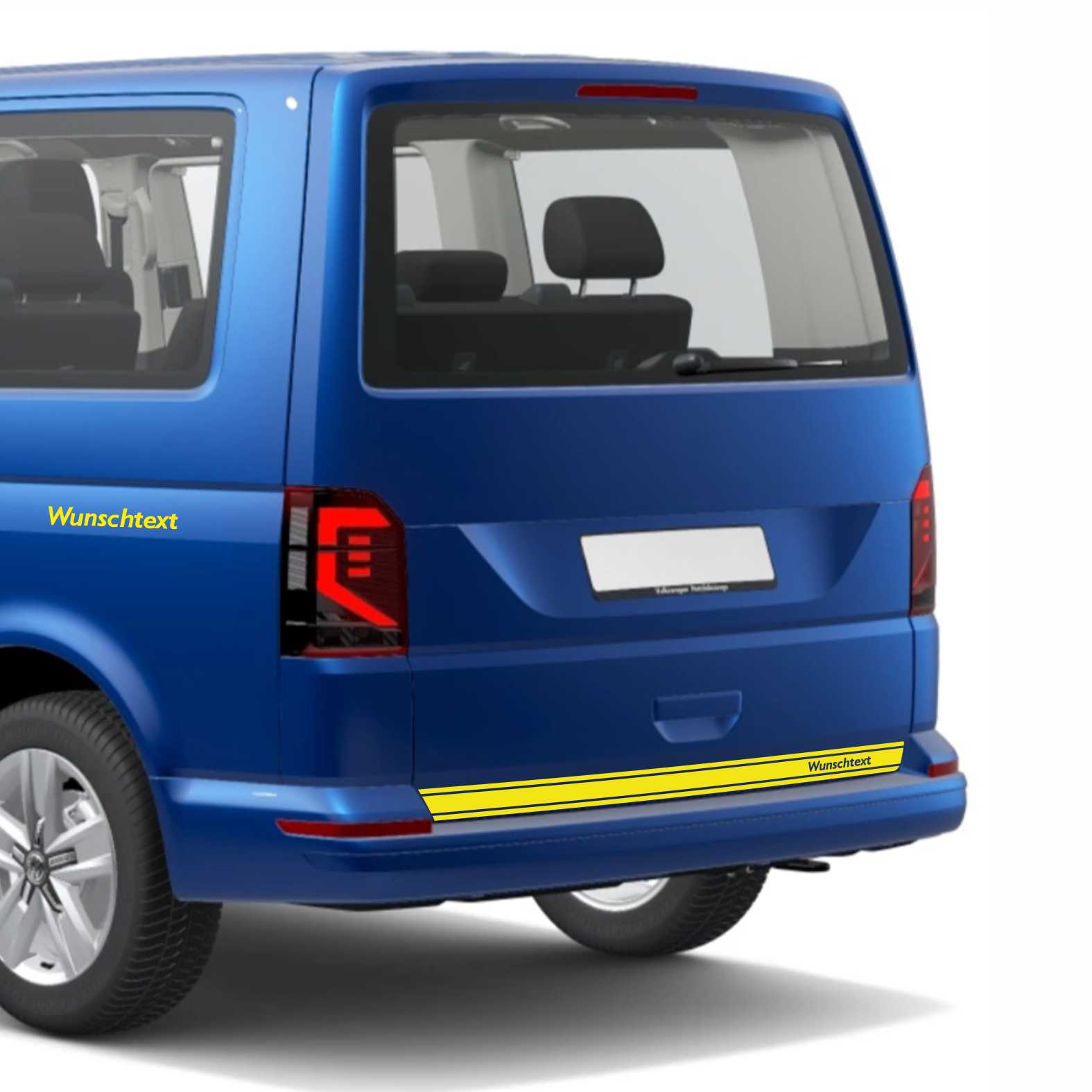 Heckklappen Heckstreifen Aufkleber Wunschtext passend für VW T6.1 T6 T5 Multivan Bulli - Streifen 3 - FOTOFOL