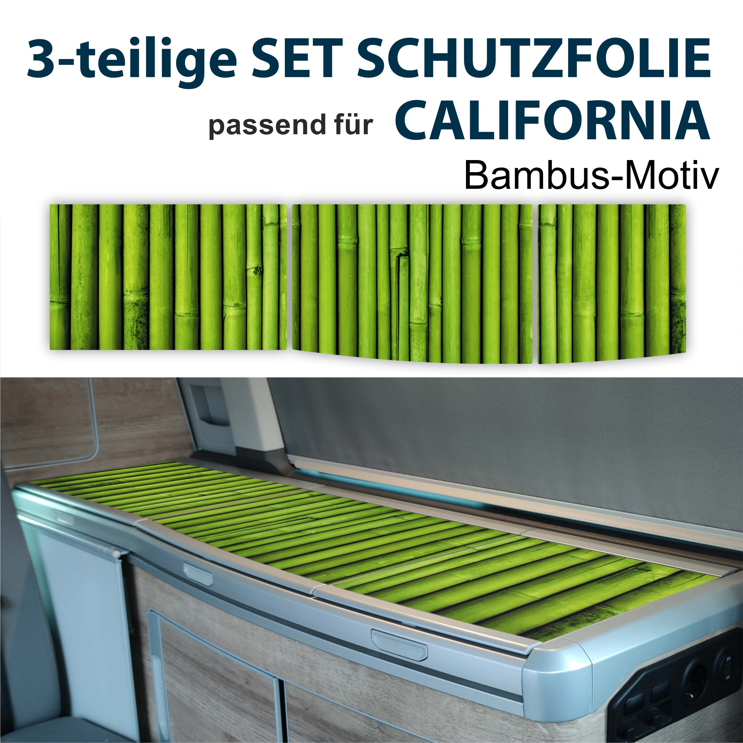 Schutzfolien Auto-Set, passend für VW T6.1 oder T6 California -
Schutz für Glass-Abdeckung vom Kühlschrank, Kochfeld,
Spülbecken mit verschiedenen Motiven | FOTOFOL