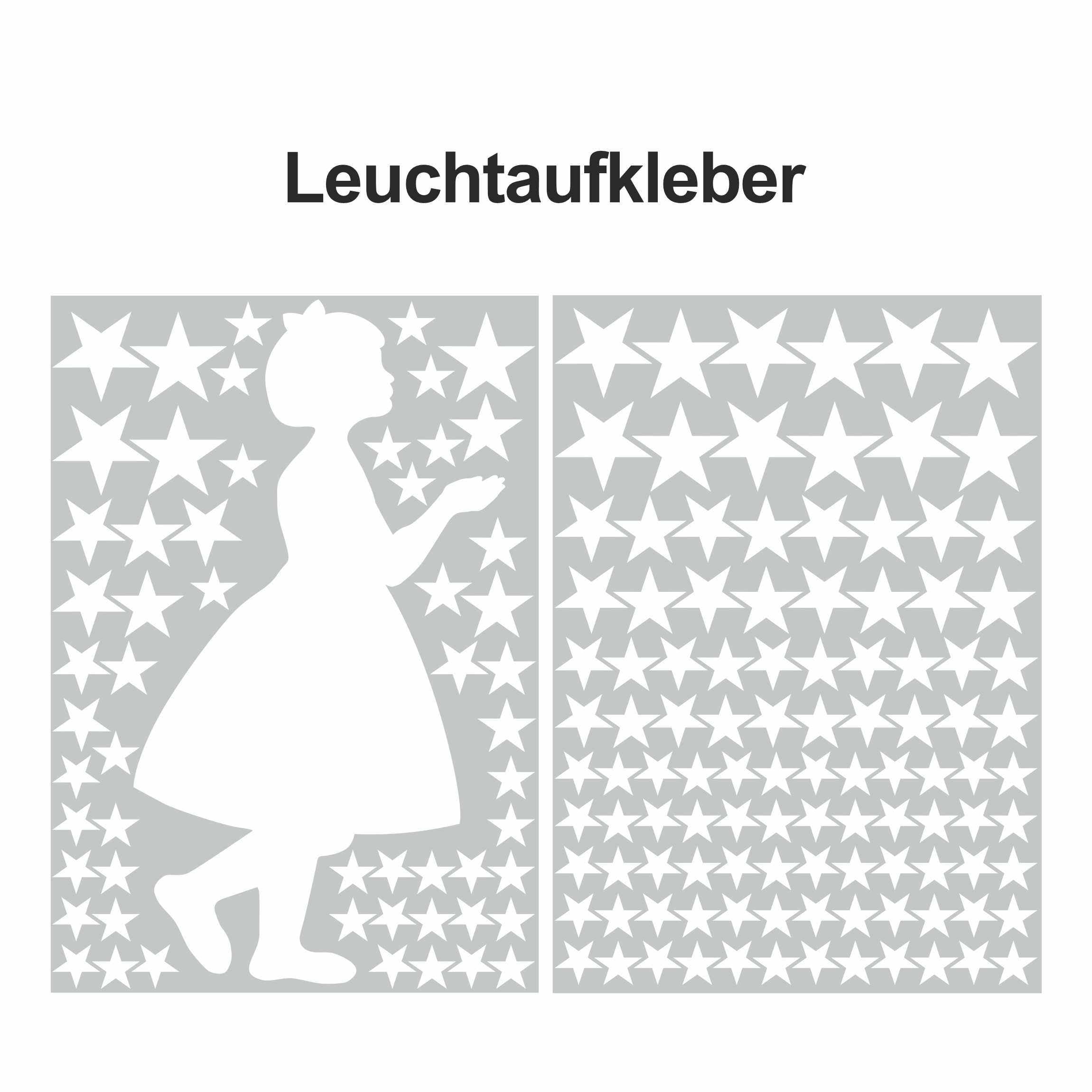 Leuchtaufkleber Fee mit Sternen leuchten fluoreszierend Sternenhimmel Aufkleber - FOTOFOL