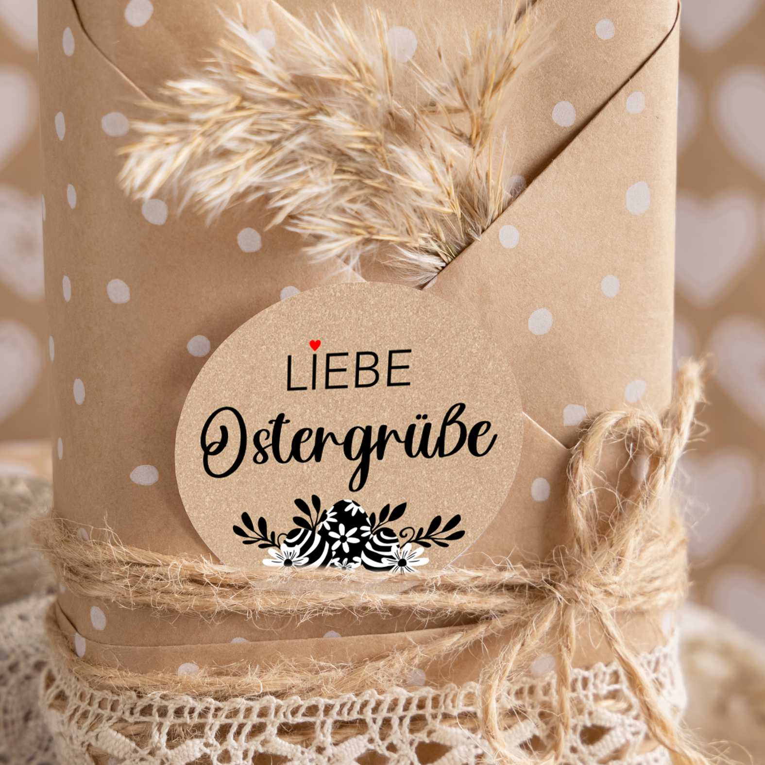 Personalisierte Aufkleber Frohe Ostern zum Basteln und Dekorieren -24 Stück - 4cm - FOTOFOL