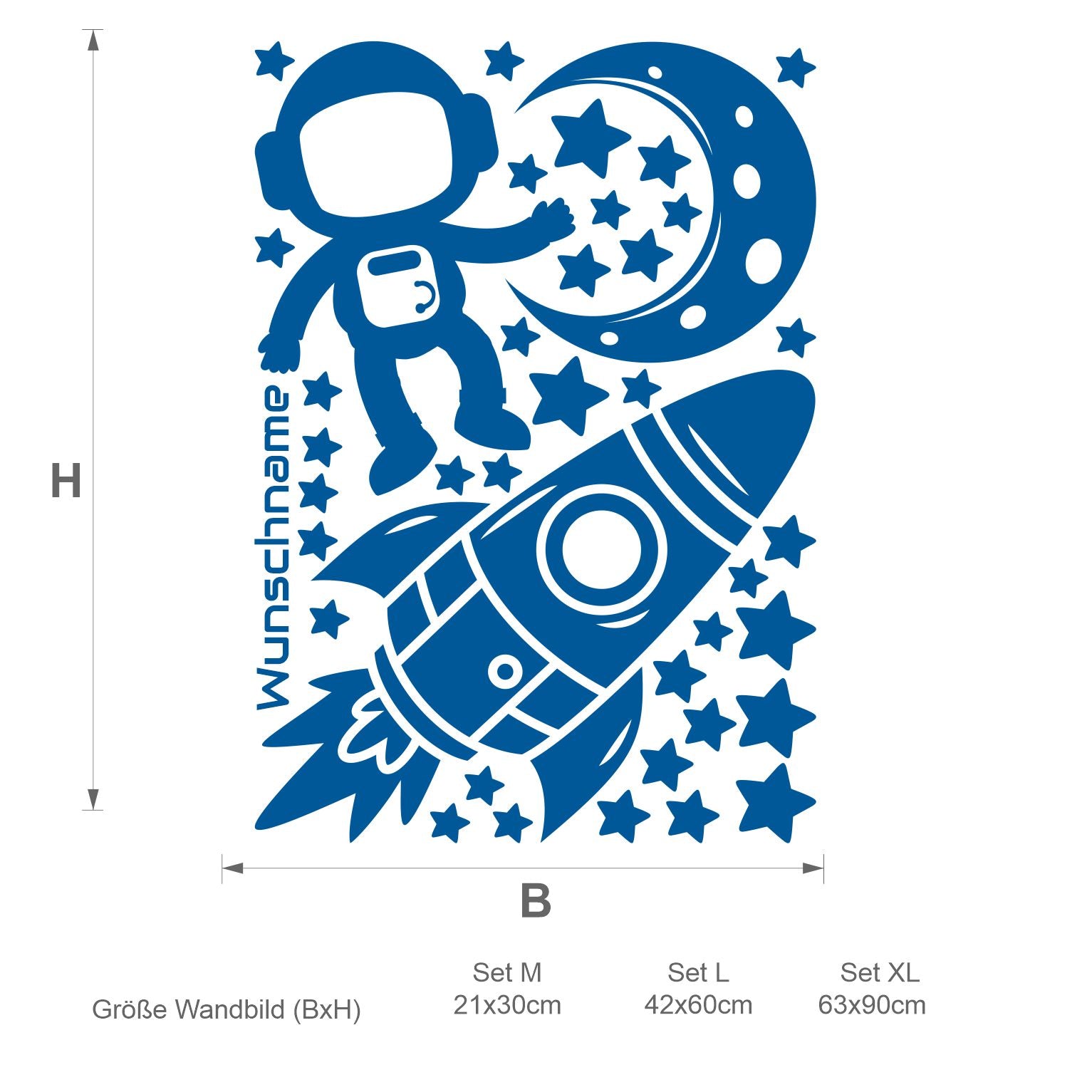 Wandtattoo Rakete mit Wunschname - FOTOFOL