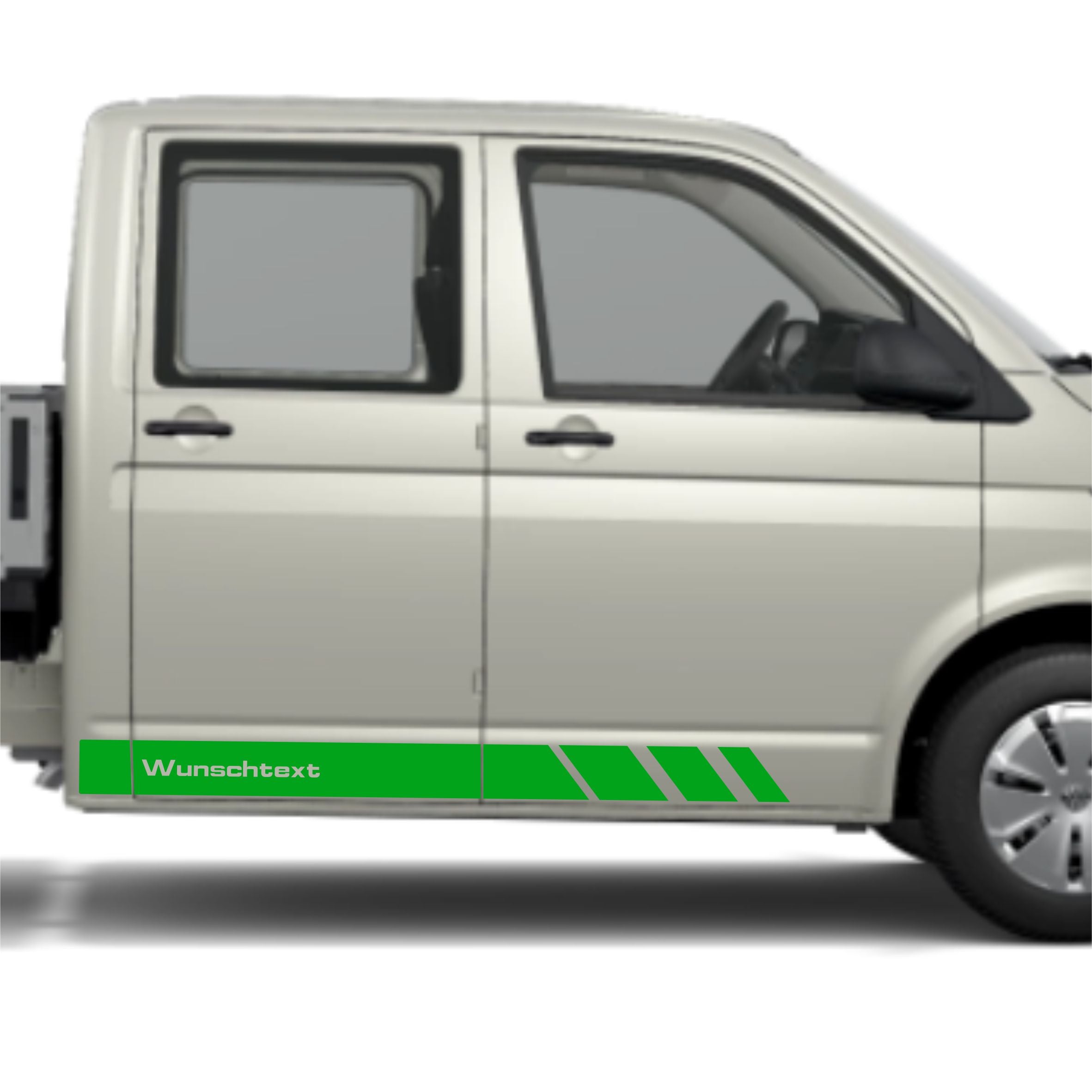 Seitenstreifen Aufkleber mit WUNSCHTEXT passend für VW Pritsche Doppelkabine - FOTOFOL