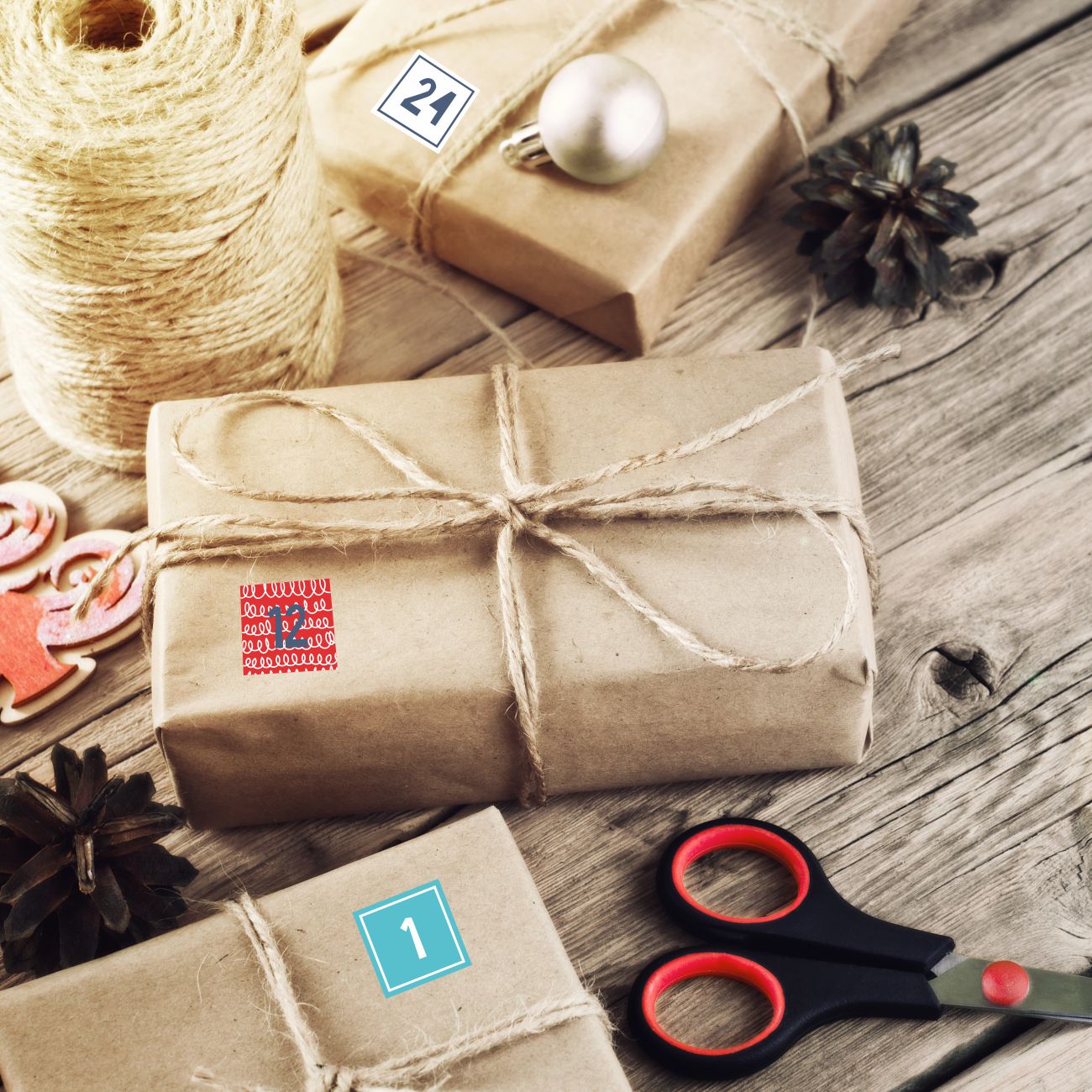 FOTOFOL - Adventskalender Zahlen Sticker Set – DIY Adventskalender für Weihnachten basteln!