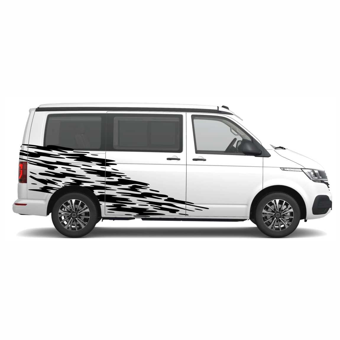 Seitenstreifen Aufkleber "Splash Style" passend für VW T6.1, T6, T5, Multivan, Bulli, Transporter - FOTOFOL