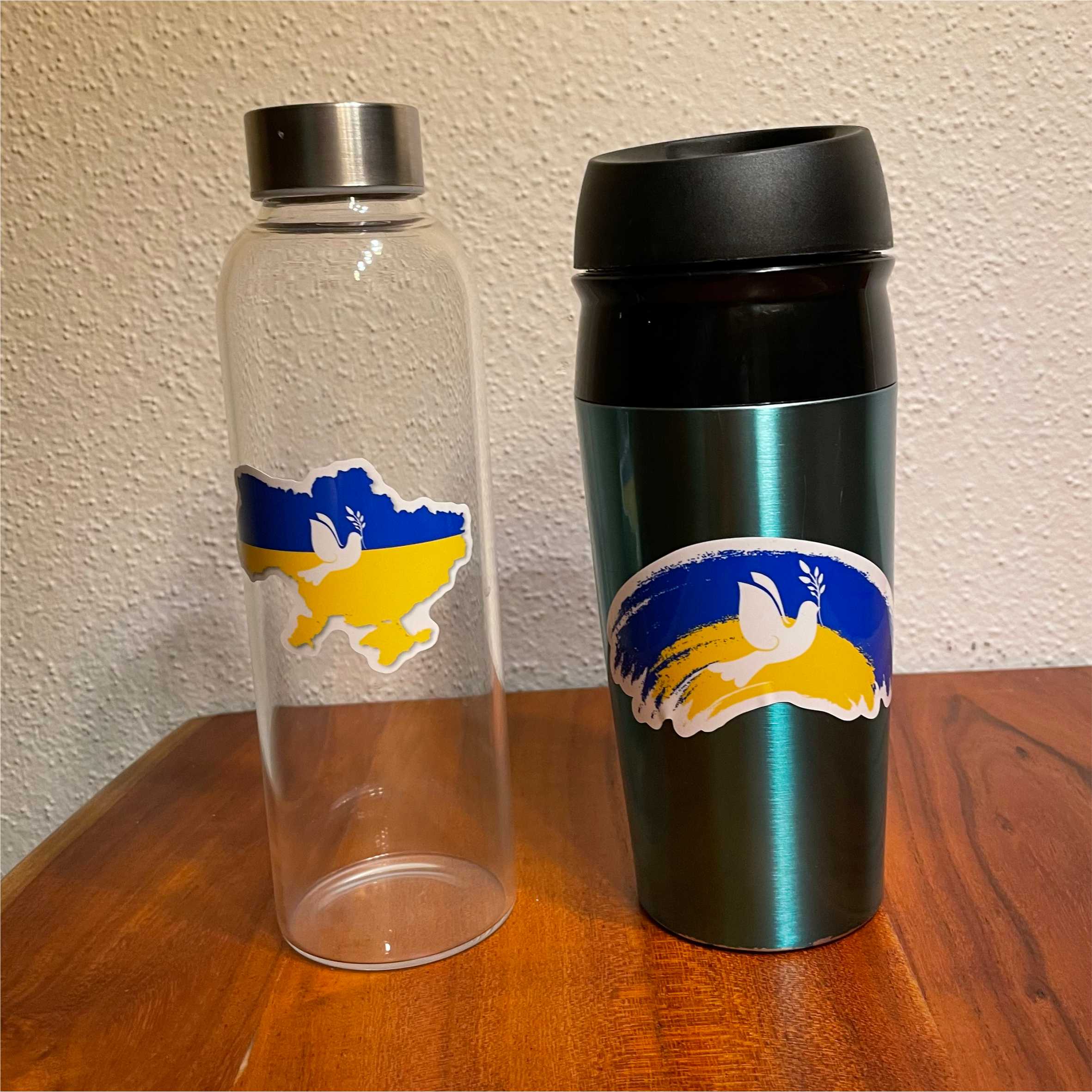 Ukraine Aufkleber Set - Fahne Flagge Karte Blumen Friedenstaube Ukraine - FOTOFOL