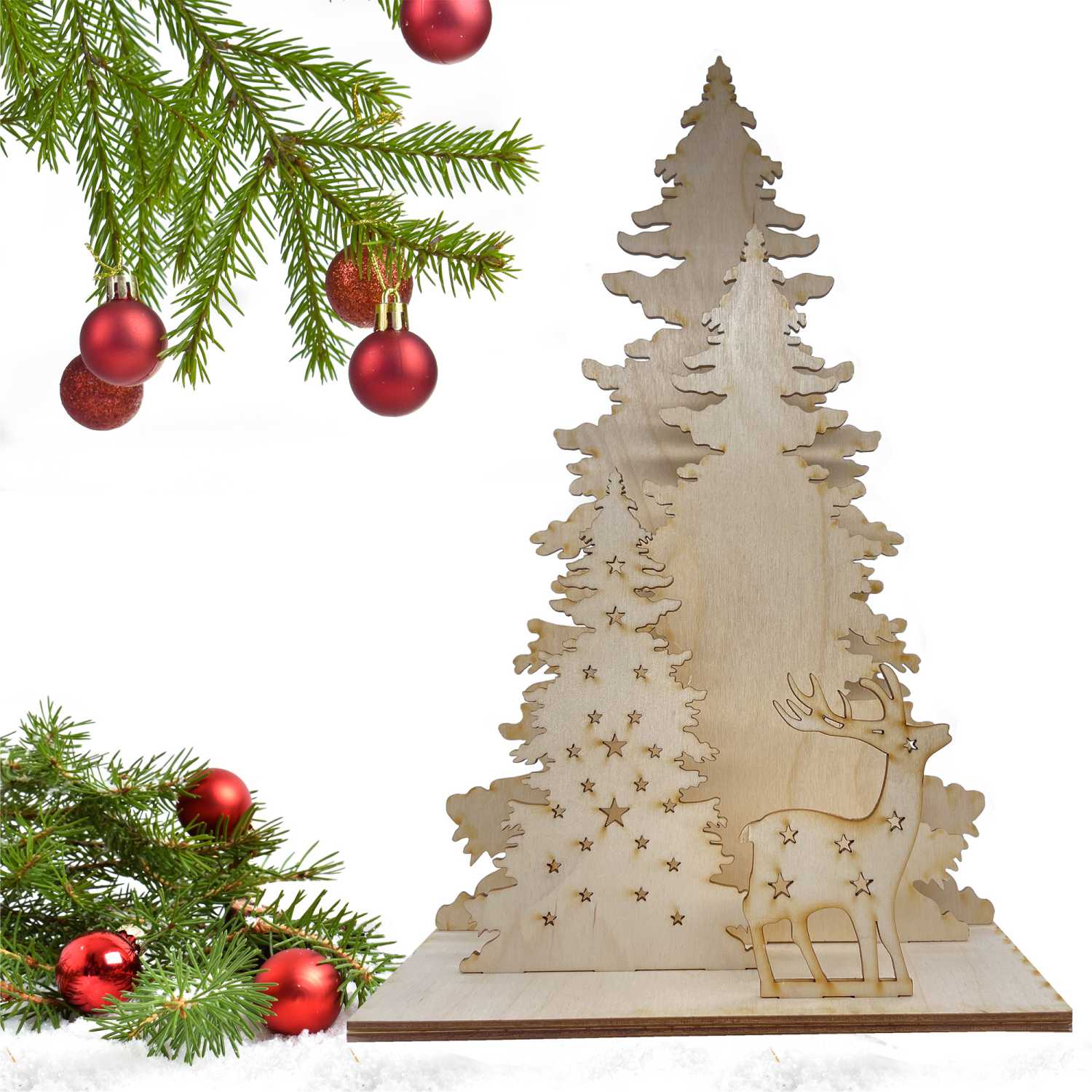 Bastelset Wald aus Holz für Weihnachten - Weihnachtsdeko aus Holz - FOTOFOL