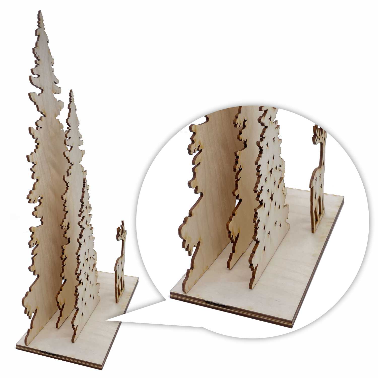 Bastelset Wald aus Holz für Weihnachten - Weihnachtsdeko aus Holz - FOTOFOL