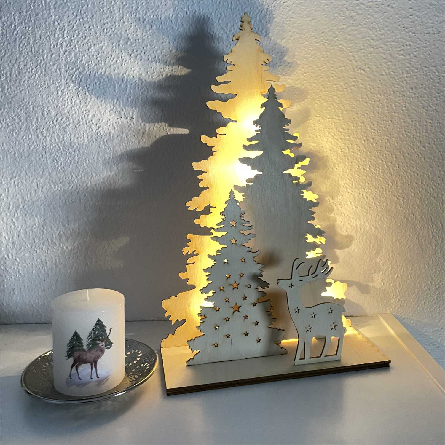 Bastelset Wald aus Holz für Weihnachten - Weihnachtsdeko aus Holz - FOTOFOL