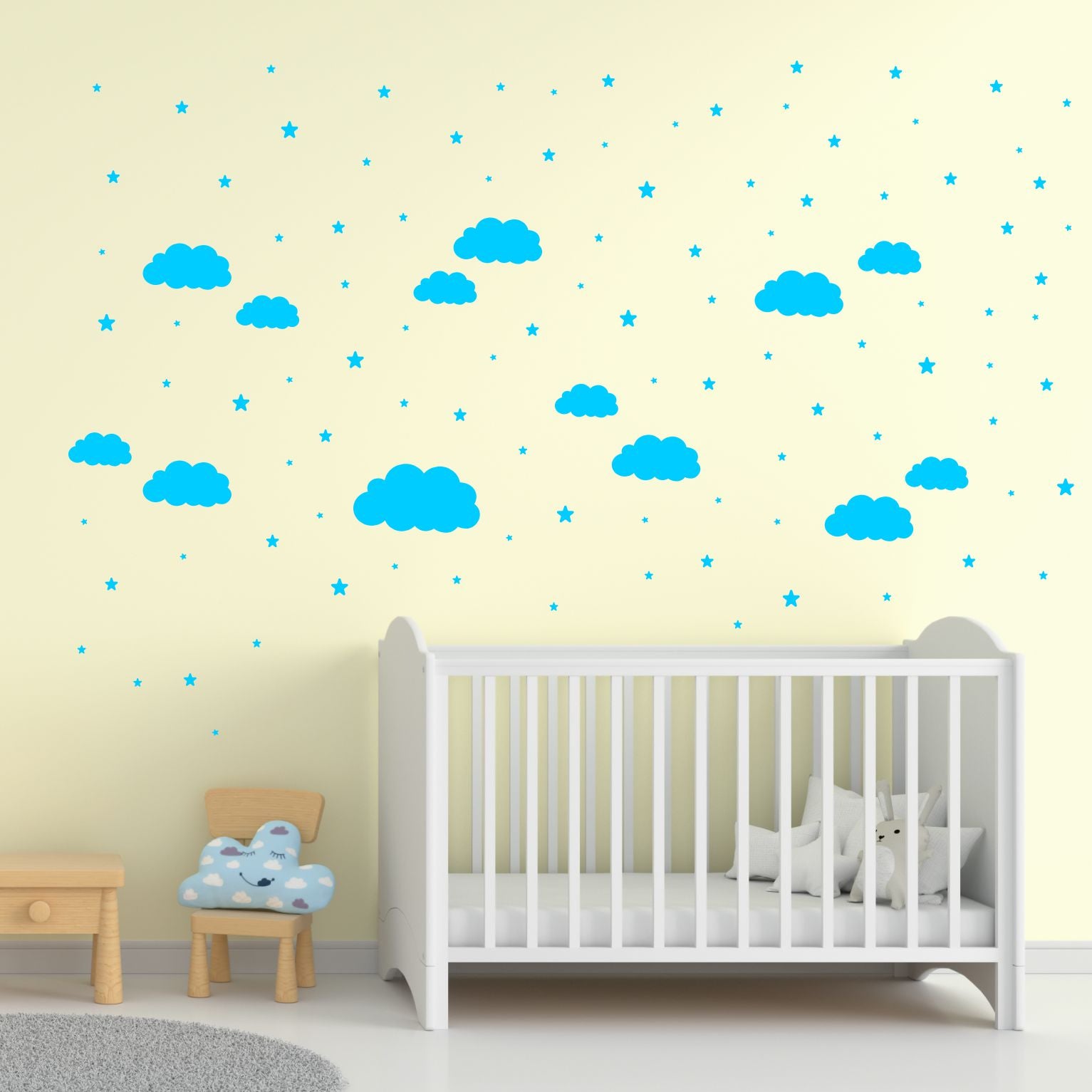Wandaufkleber Wolken Sterne Babyzimmer - FOTOFOL