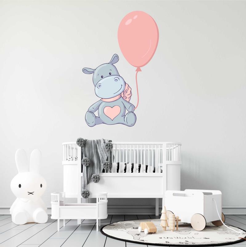 Wandtattoo Kinderzimmer Niedliche Nilpferd - FOTOFOL