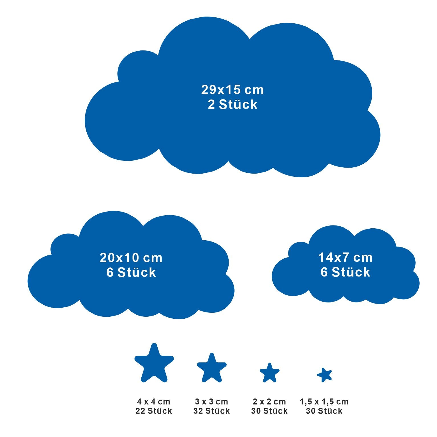 Wandaufkleber Wolken Sterne Babyzimmer - FOTOFOL