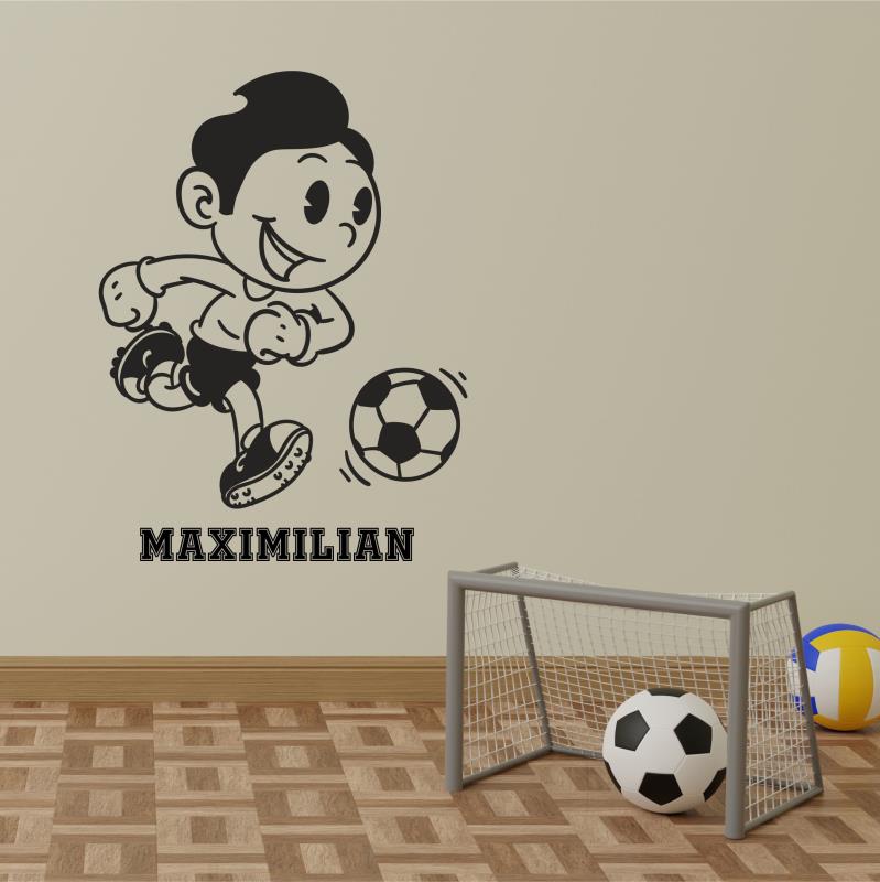 Wandtattoo Kinderzimmer Fußballer Wunschname Fußball - FOTOFOL