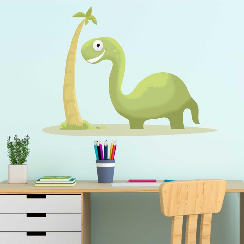 Wandtattoo Kinderzimmer Dinosaurier Dino Palme - FOTOFOL