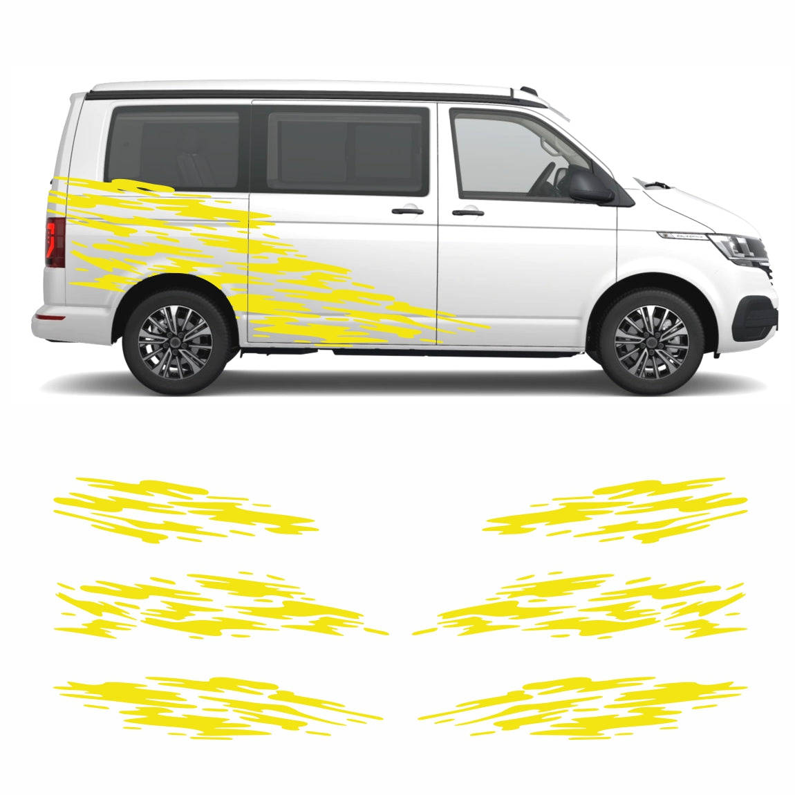 Seitenstreifen Aufkleber "Splash Style" passend für VW T6.1, T6, T5, Multivan, Bulli, Transporter - FOTOFOL