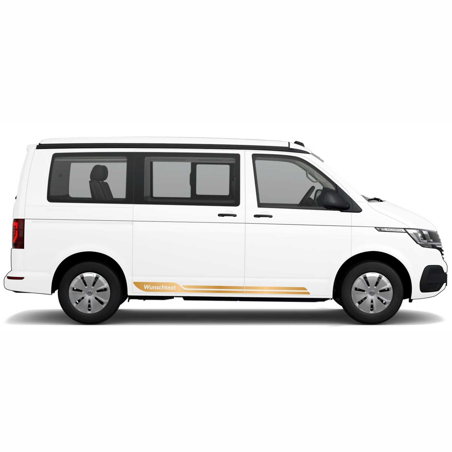 Seitenstreifen passend für VW T6.1, T6, T5, Multivan, Bulli, Wunschtext Aufkleber - FOTOFOL