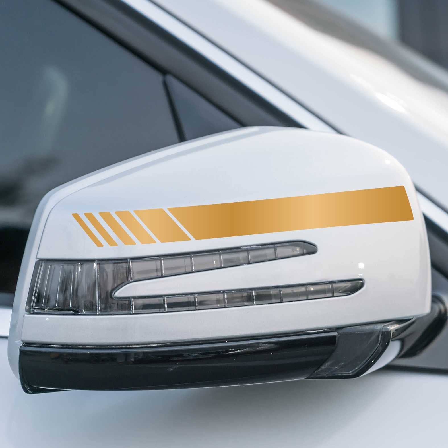 Auto Rückspiegel Aufkleber mit Streifen Design - 6 Einheiten mit unterschiedlichen Breiten - FOTOFOL