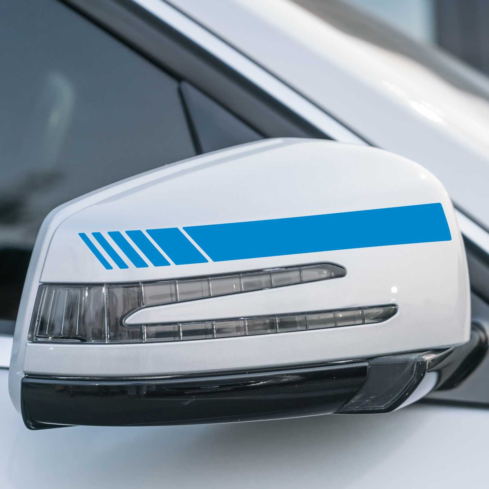 Auto Rückspiegel Aufkleber mit Streifen Design - 6 Einheiten mit unterschiedlichen Breiten - FOTOFOL