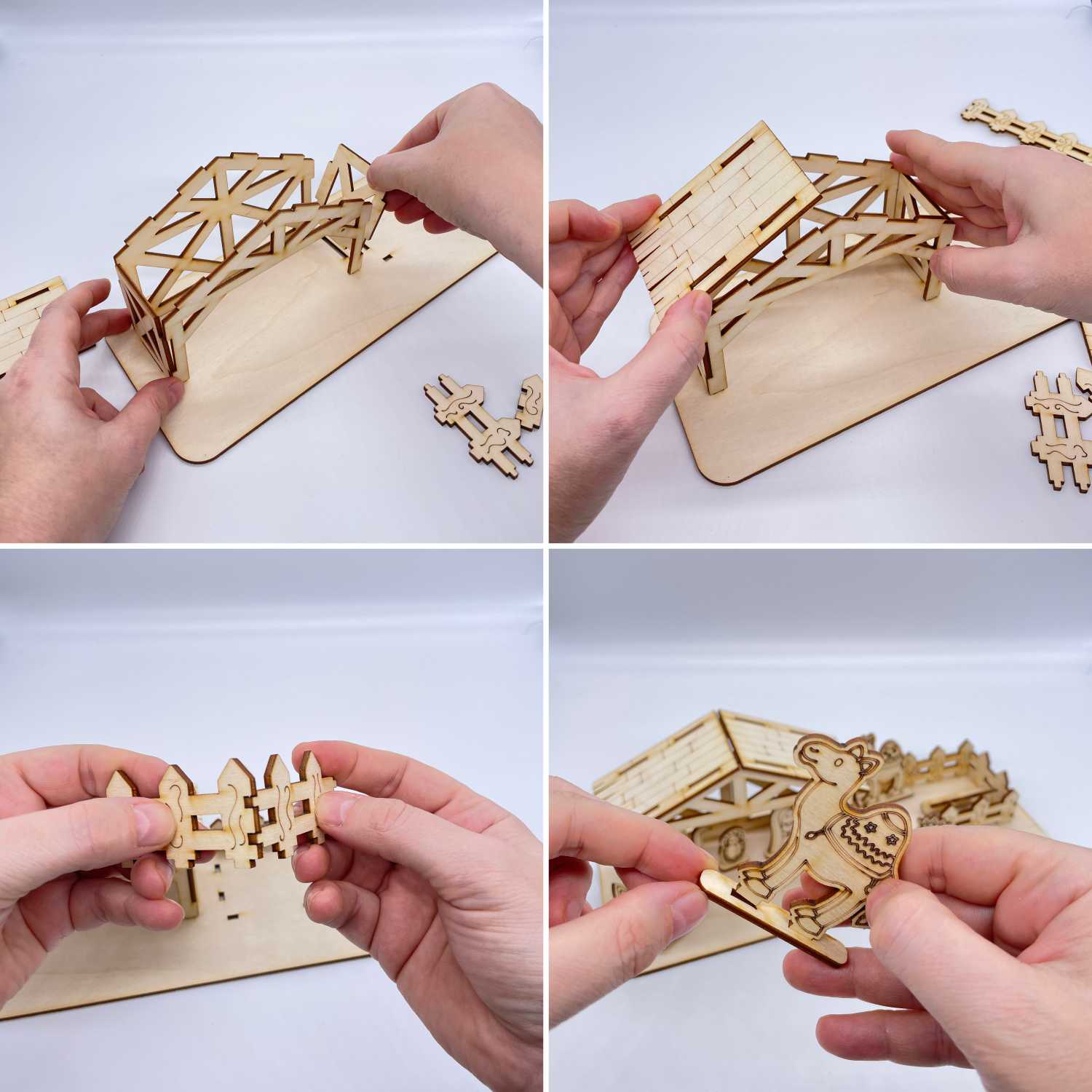 Bastelset Weihnachtskrippe aus Birkensperrholz - Krippe, Krippenfiguren zum bemalen - FOTOFOL