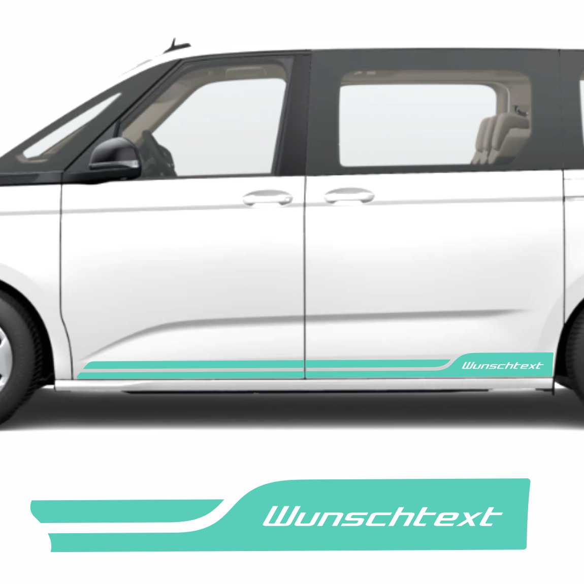 Seitenstreifen Zierstreifen mit Wunschtext passend für VW T7 Multivan - FOTOFOL