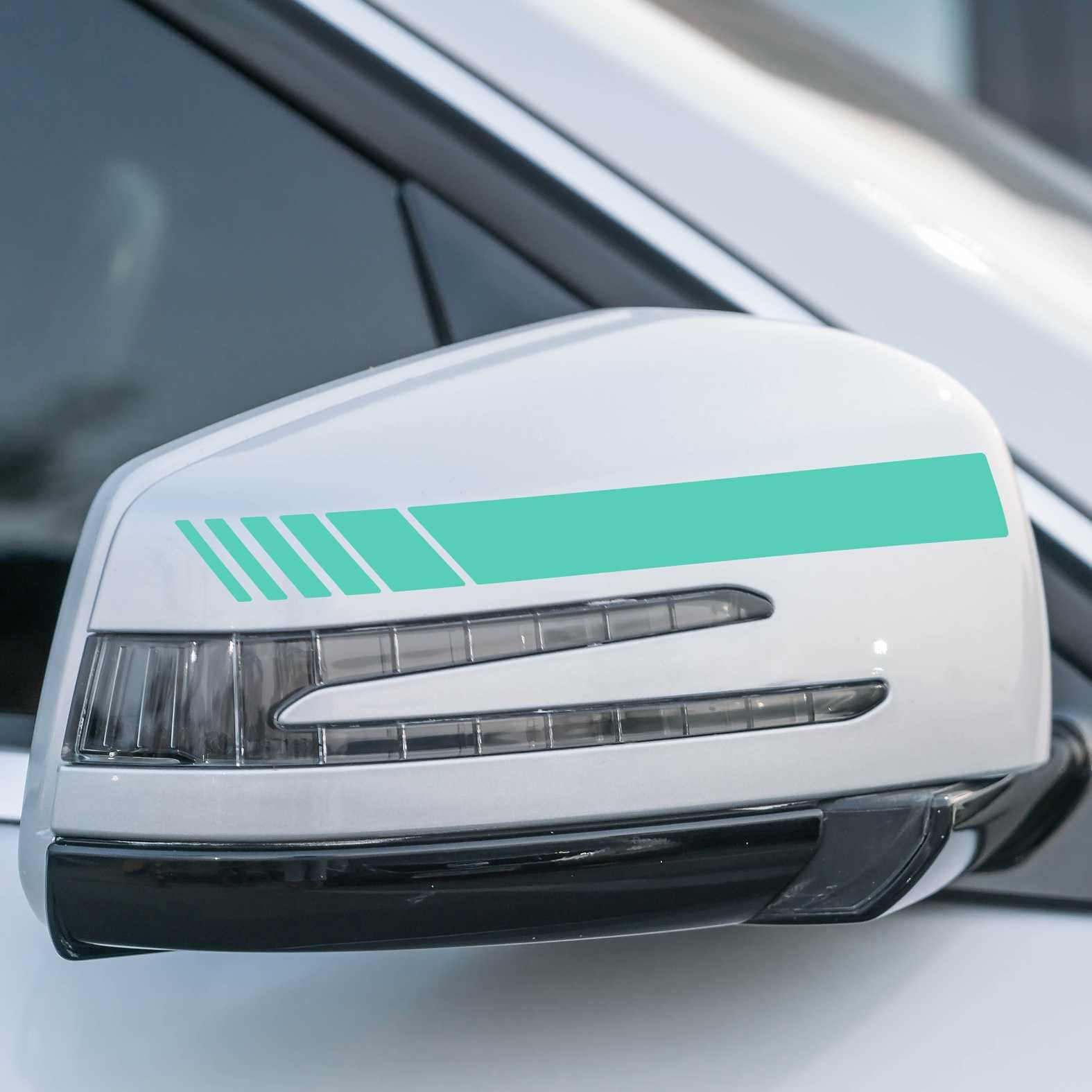 Auto Rückspiegel Aufkleber mit Streifen Design - 6 Einheiten mit unterschiedlichen Breiten - FOTOFOL