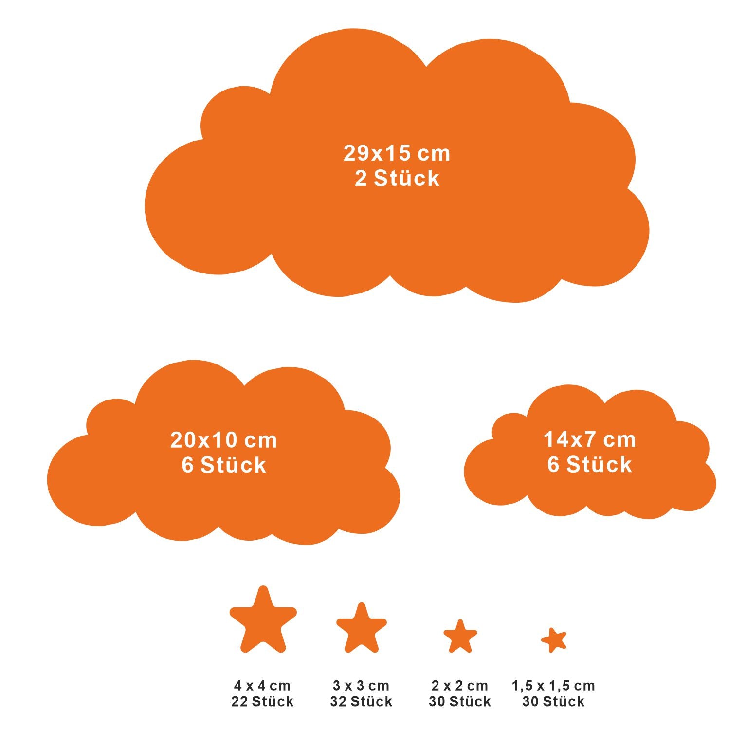 Wandaufkleber Wolken Sterne Babyzimmer - FOTOFOL