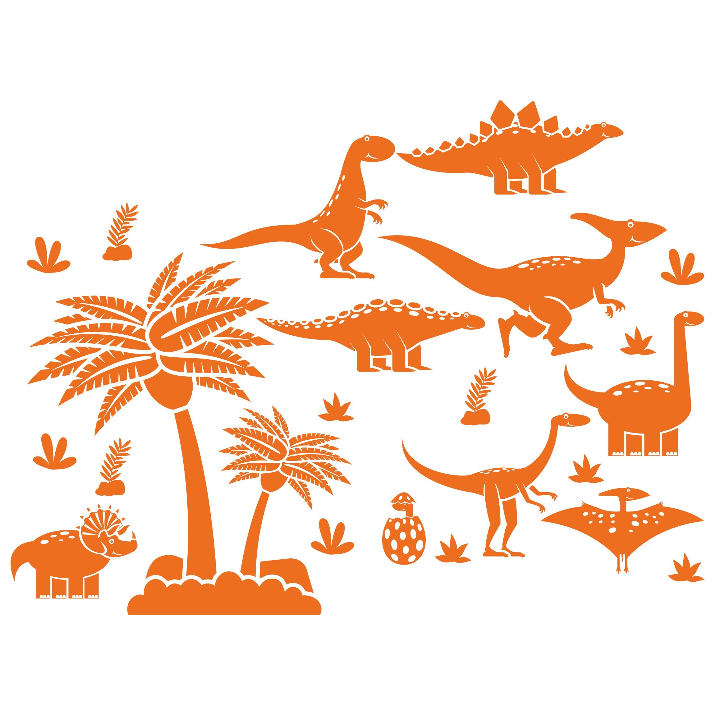 Aufkleber Wandtattoo Dinosaurier Steinzeit Dino Kinderzimmer Junge - FOTOFOL