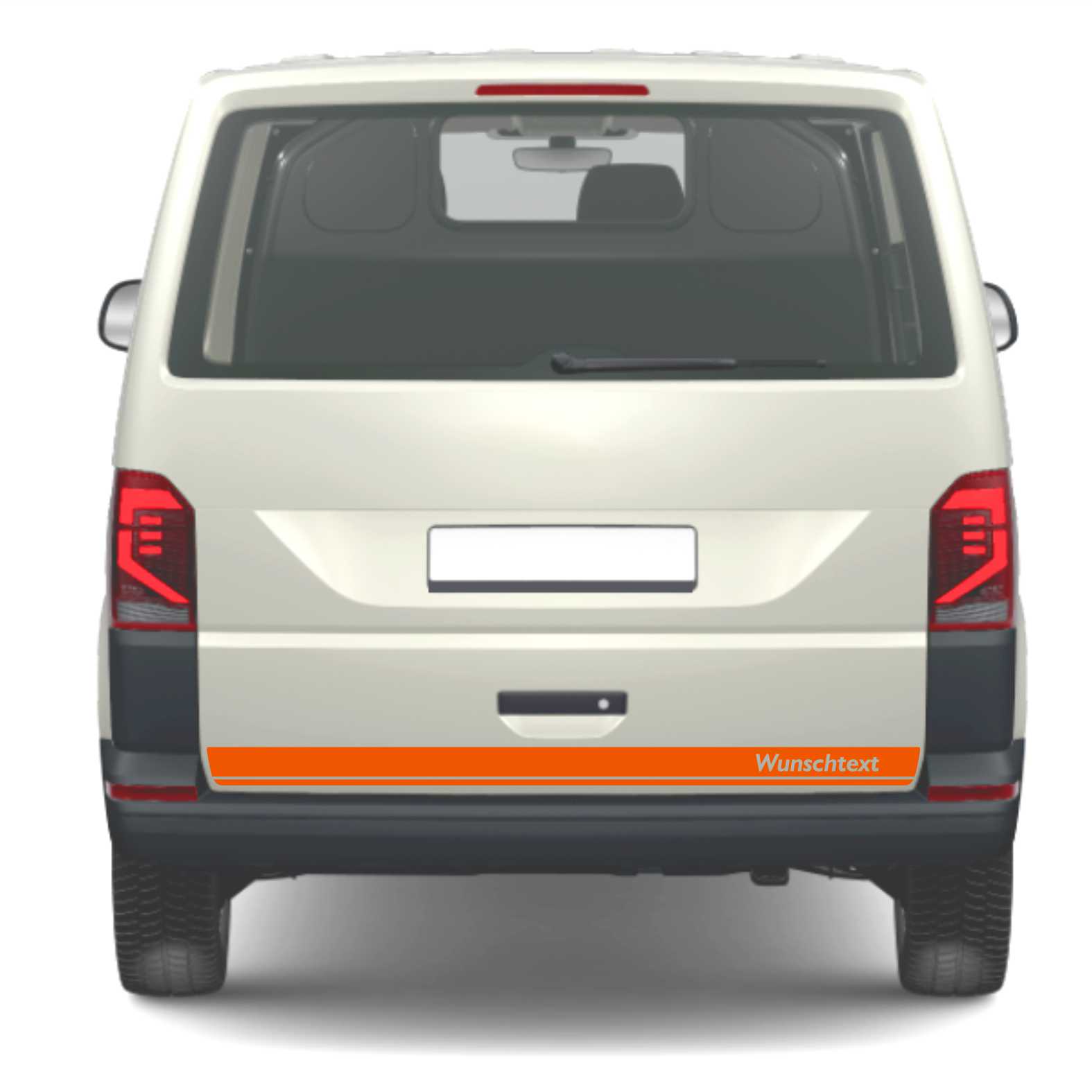 Heckstreifen Heckklappen Aufkleber Wunschtext passend für VW T6.1 T6 T5 Multivan Bulli Transporter - Streifen 2 - FOTOFOL